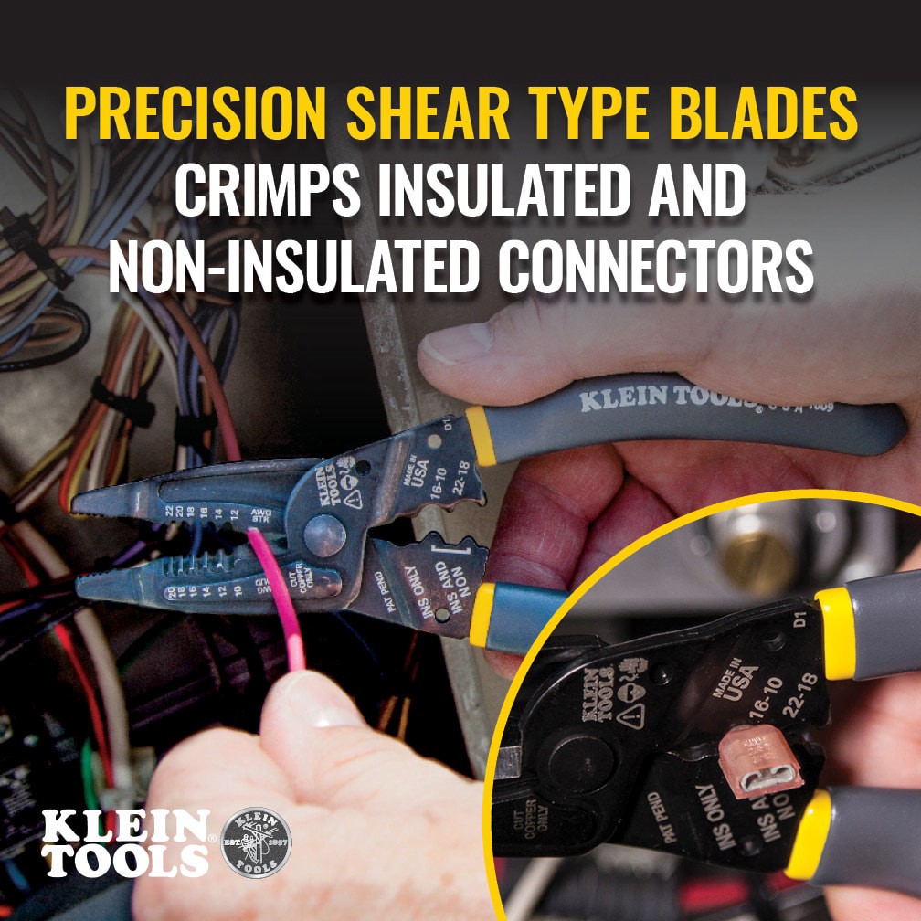 slide 3 of 6, Klein Tools Klein-Kurve Long-Nose Wire Stripper, Wire Cutter, Crimping Tool, 1 ct