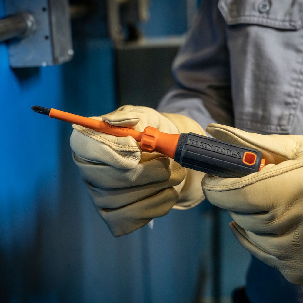 slide 3 of 6, Klein Tools Insulated Screwdriver, #2 Phillips, 4-Inch Round Shank, 1 ct