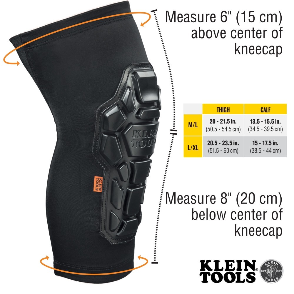 slide 3 of 6, Klein Tools Heavy Duty Knee Pad Sleeves, M/L, 1 ct