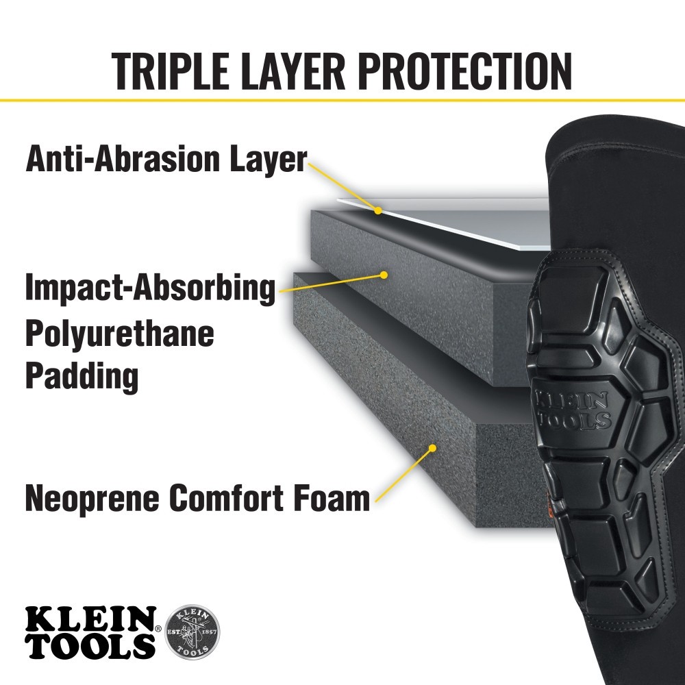 slide 4 of 6, Klein Tools Heavy Duty Knee Pad Sleeves, M/L, 1 ct