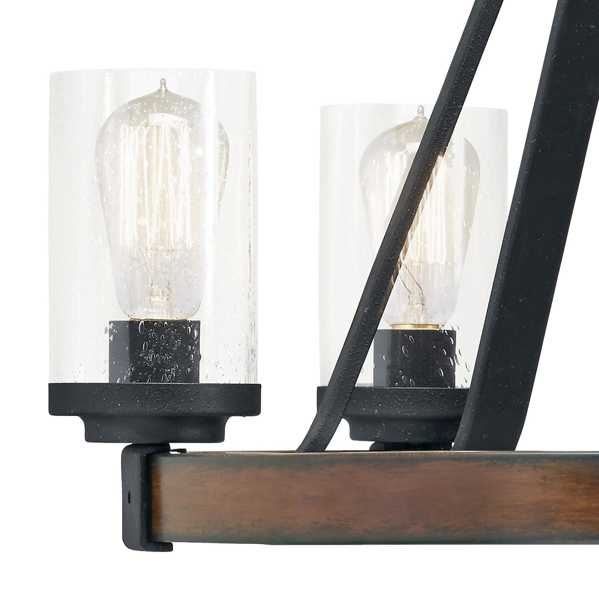 slide 6 of 6, Kichler Barrington 5 -Light Distressed Black Farmhouse For Use in Bedrooms, Dining Rooms, Foyers, Kitchens, Living Rooms Chandelier, 1 ct