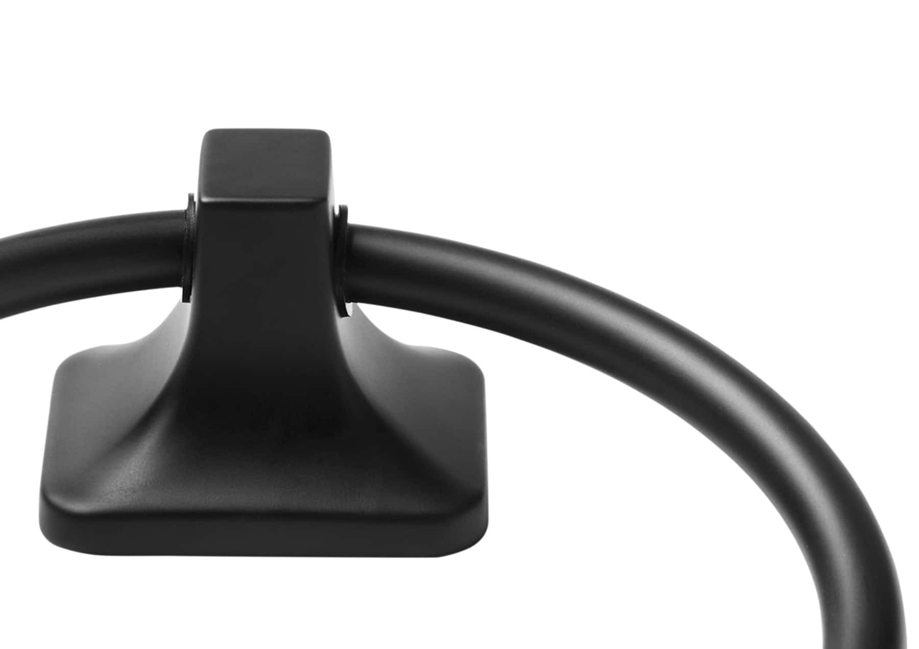 slide 3 of 6, Project Source Seton Matte Black Wall mount Single Towel Ring, 1 ct