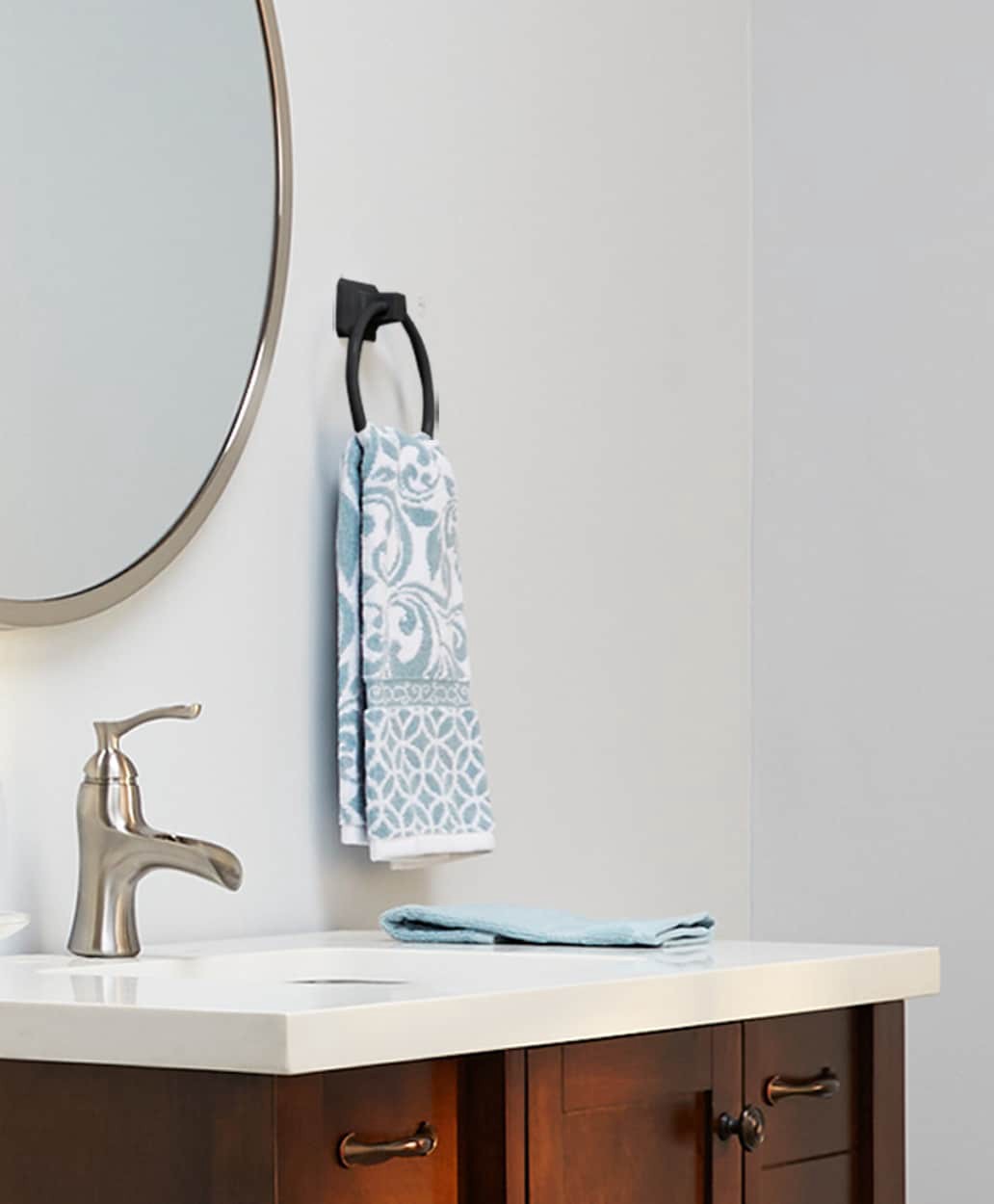 slide 4 of 6, Project Source Seton Matte Black Wall mount Single Towel Ring, 1 ct