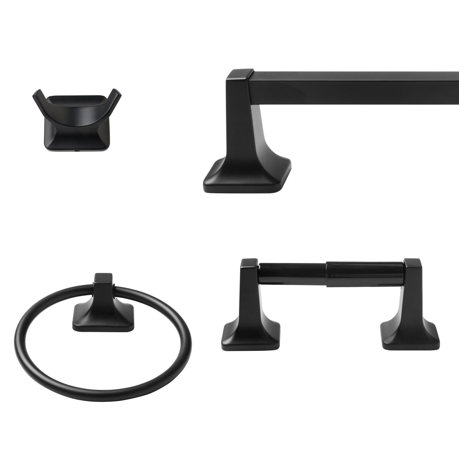 slide 6 of 6, Project Source Seton Matte Black Wall mount Single Towel Ring, 1 ct