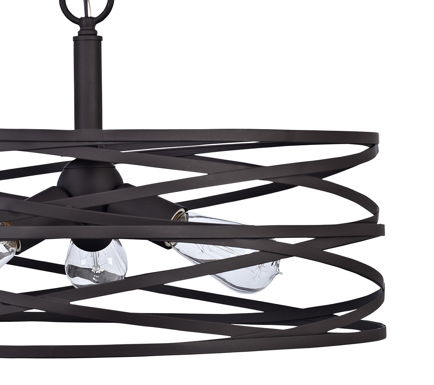 slide 4 of 6, allen + roth Winship 3 -Light Bronze Modern/contemporary Drum Medium Hanging Pendant light, 1 ct