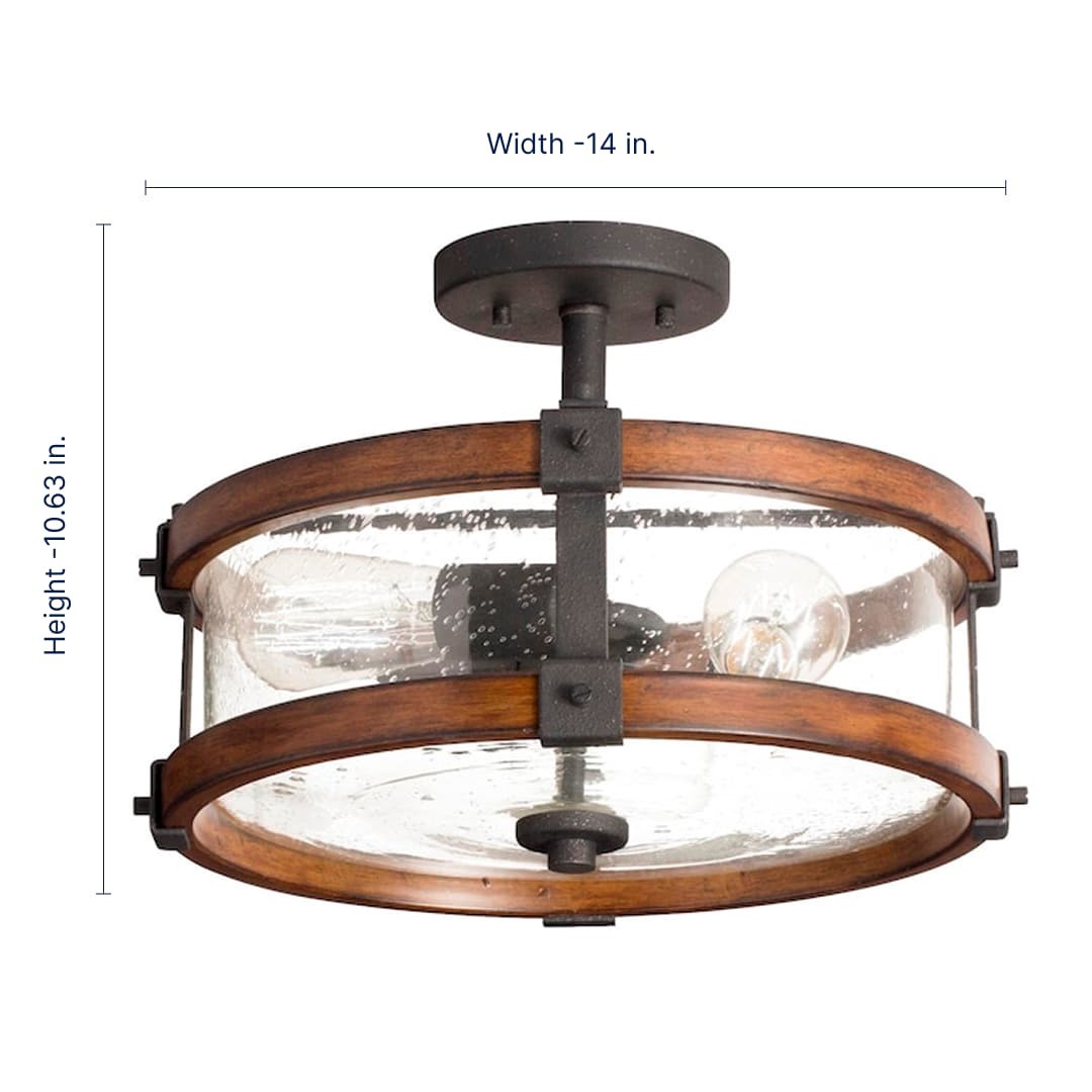 slide 4 of 6, Kichler Barrington 3 -Light 14.75-in Distressed Black Semi Flush Mount Light, 1 ct