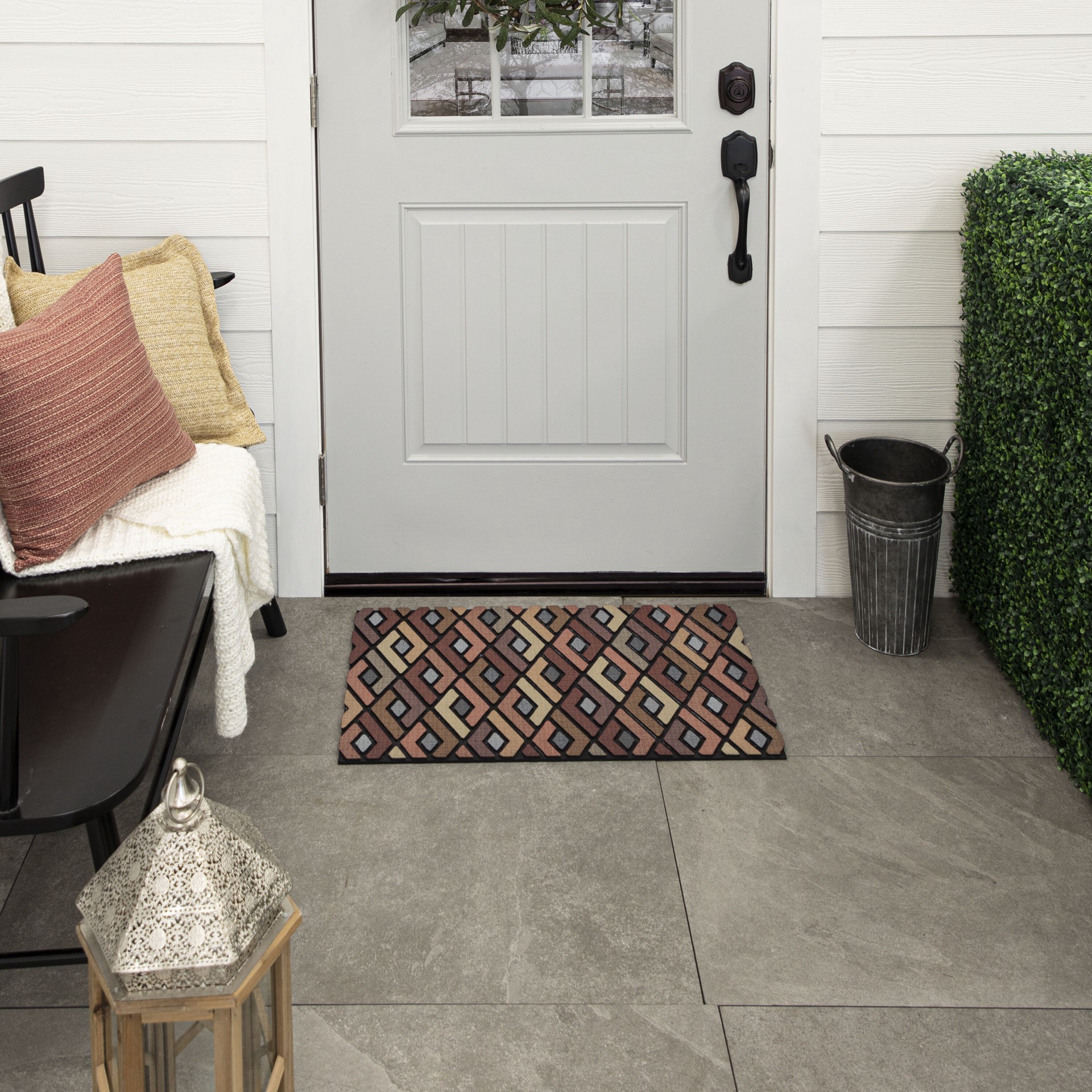 slide 1 of 6, allen + roth 18-in x 30-in Multi Non-Slip Grip Outdoor Door Mat, 1 ct