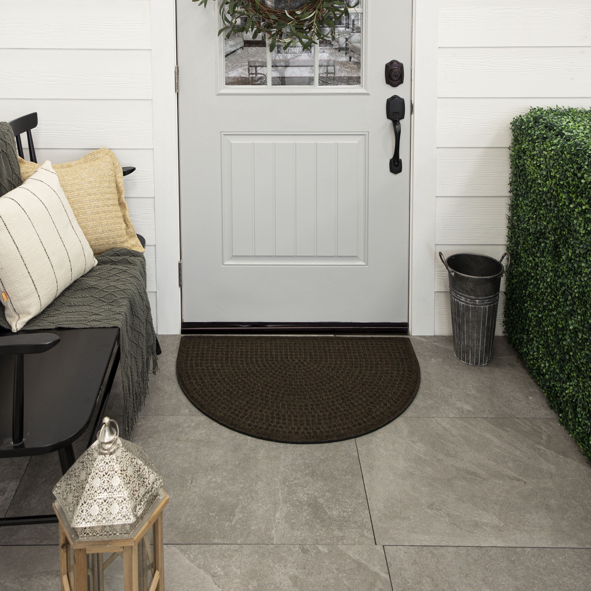 slide 1 of 6, allen + roth Brown Non-Slip Grip Indoor or outdoor Door Mat, 1 ct