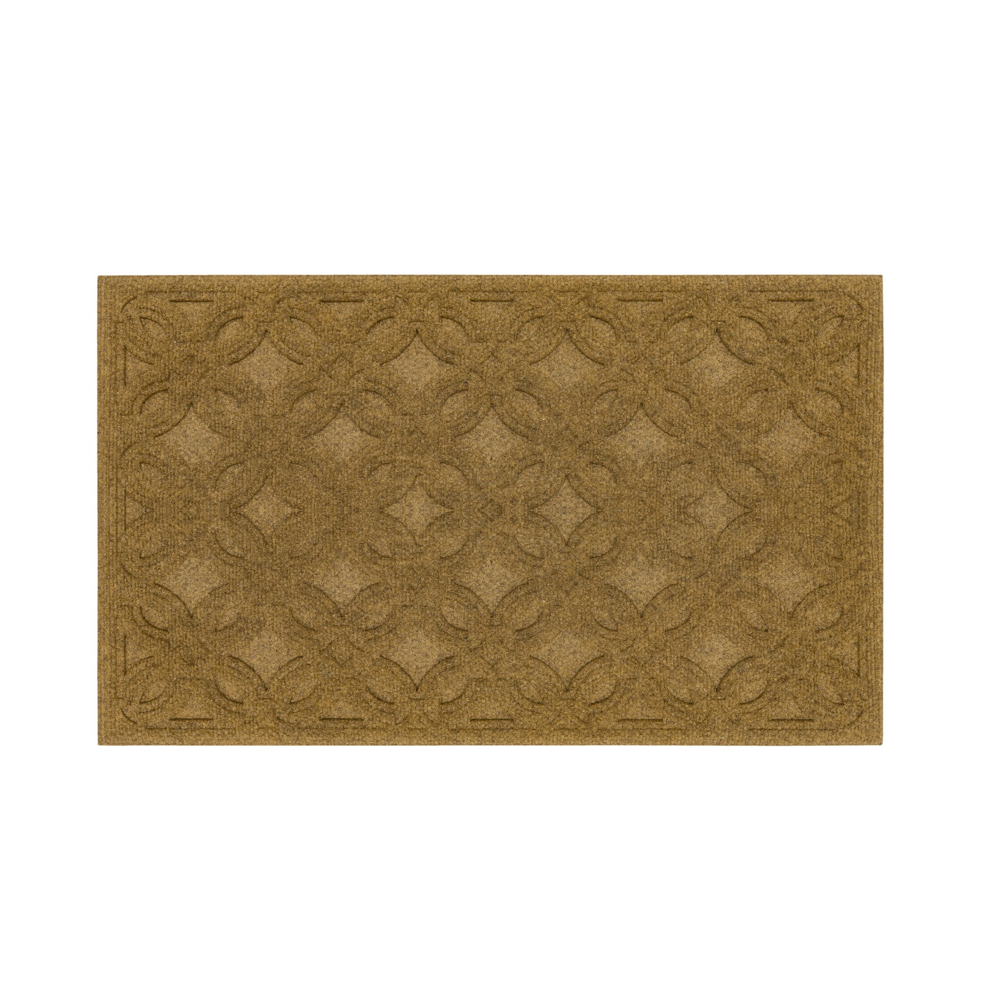 slide 4 of 6, allen + roth 18-in x 30-in Brown/Tan Non-Slip Grip Indoor or outdoor Door Mat, 1 ct