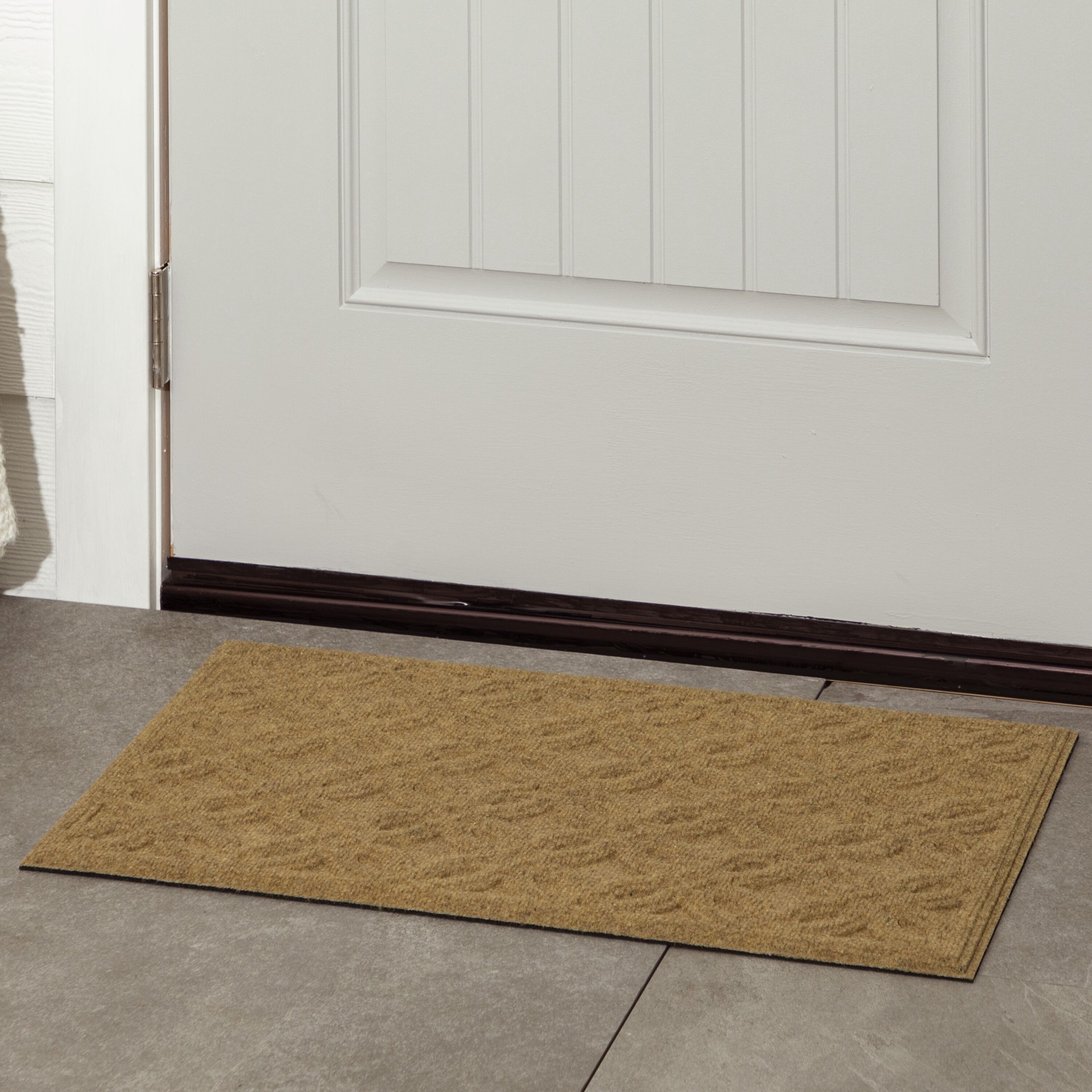 slide 5 of 6, allen + roth 18-in x 30-in Brown/Tan Non-Slip Grip Indoor or outdoor Door Mat, 1 ct