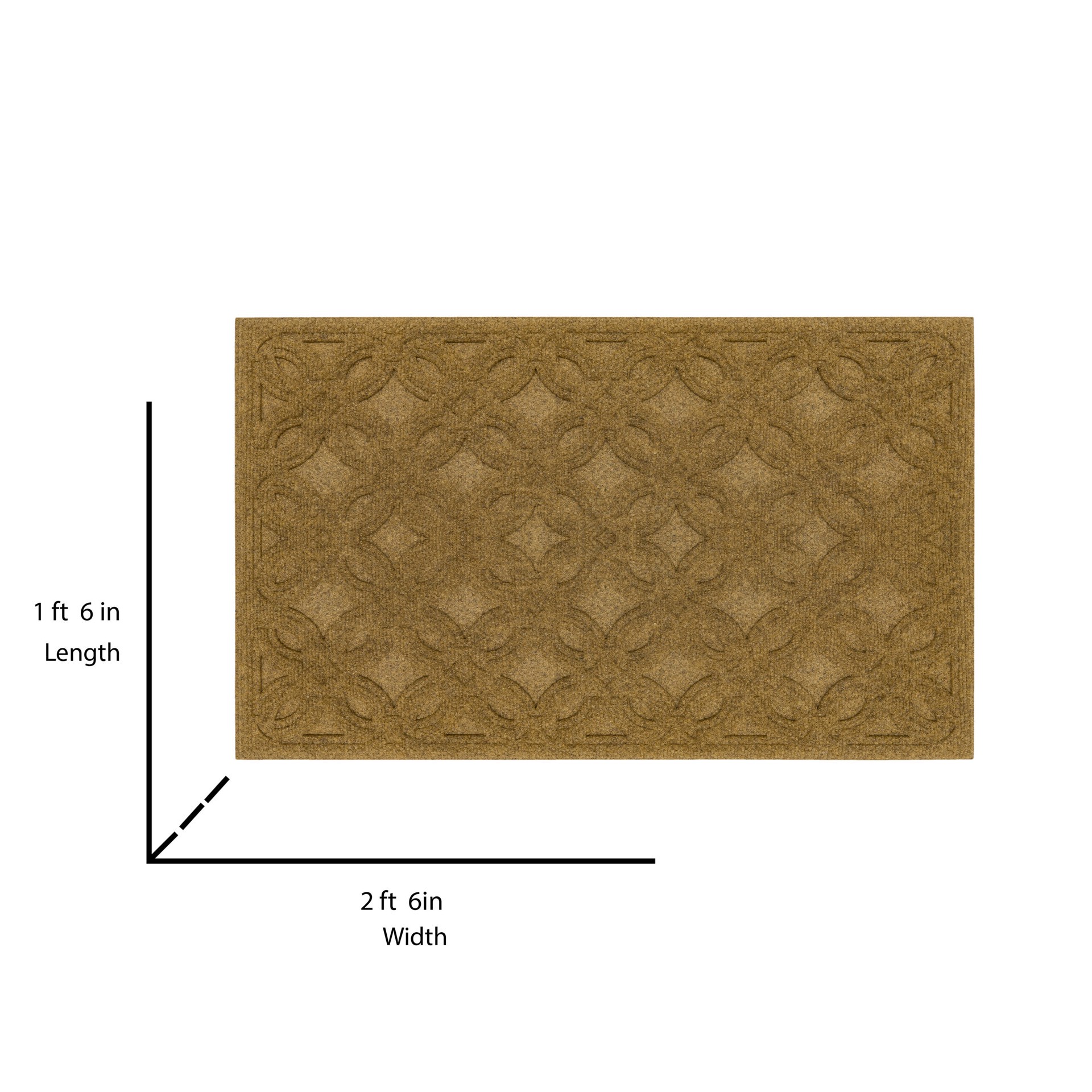 slide 6 of 6, allen + roth 18-in x 30-in Brown/Tan Non-Slip Grip Indoor or outdoor Door Mat, 1 ct