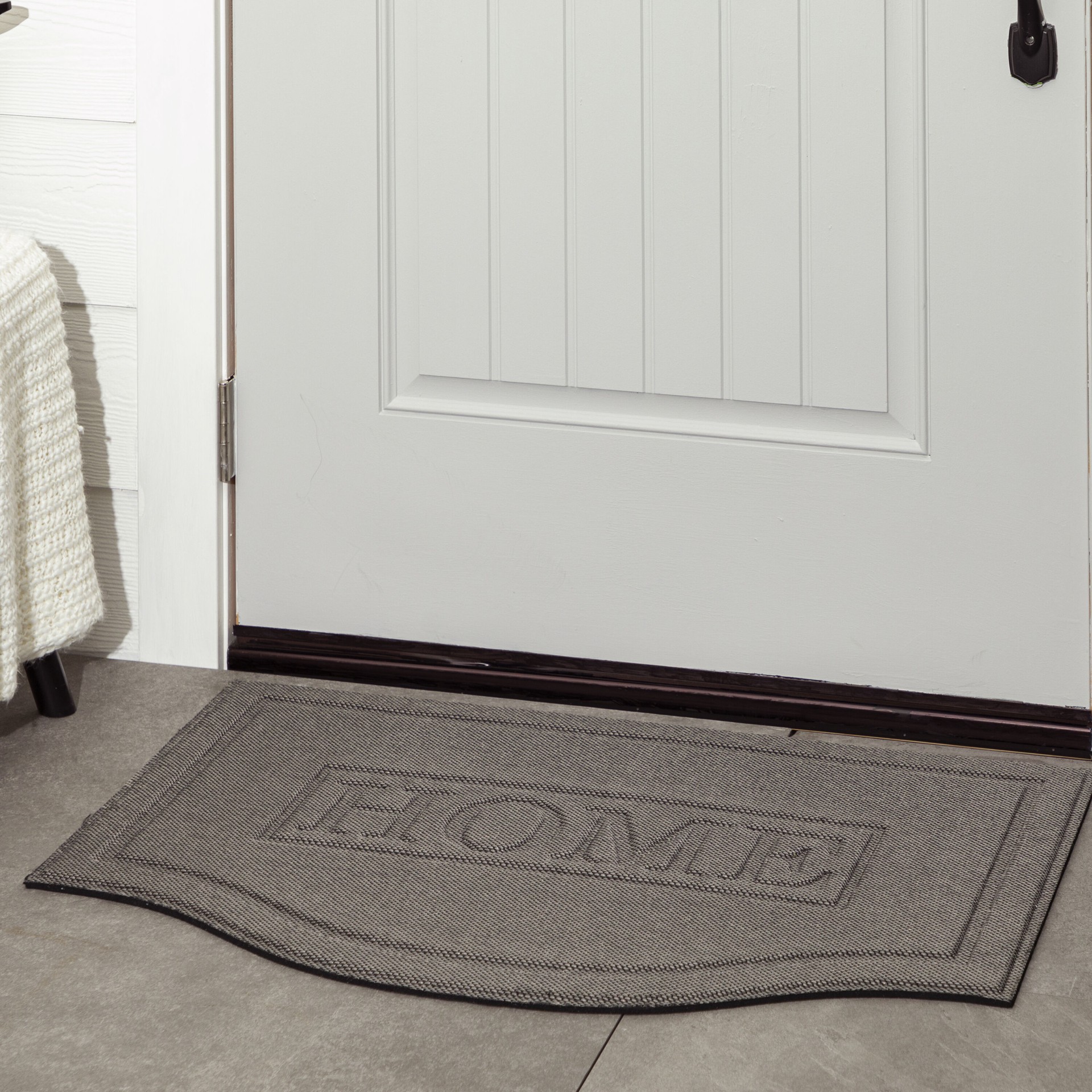 slide 5 of 6, allen + roth 24-in x 36-in Gray Non-Slip Grip Indoor or outdoor Door Mat, 1 ct