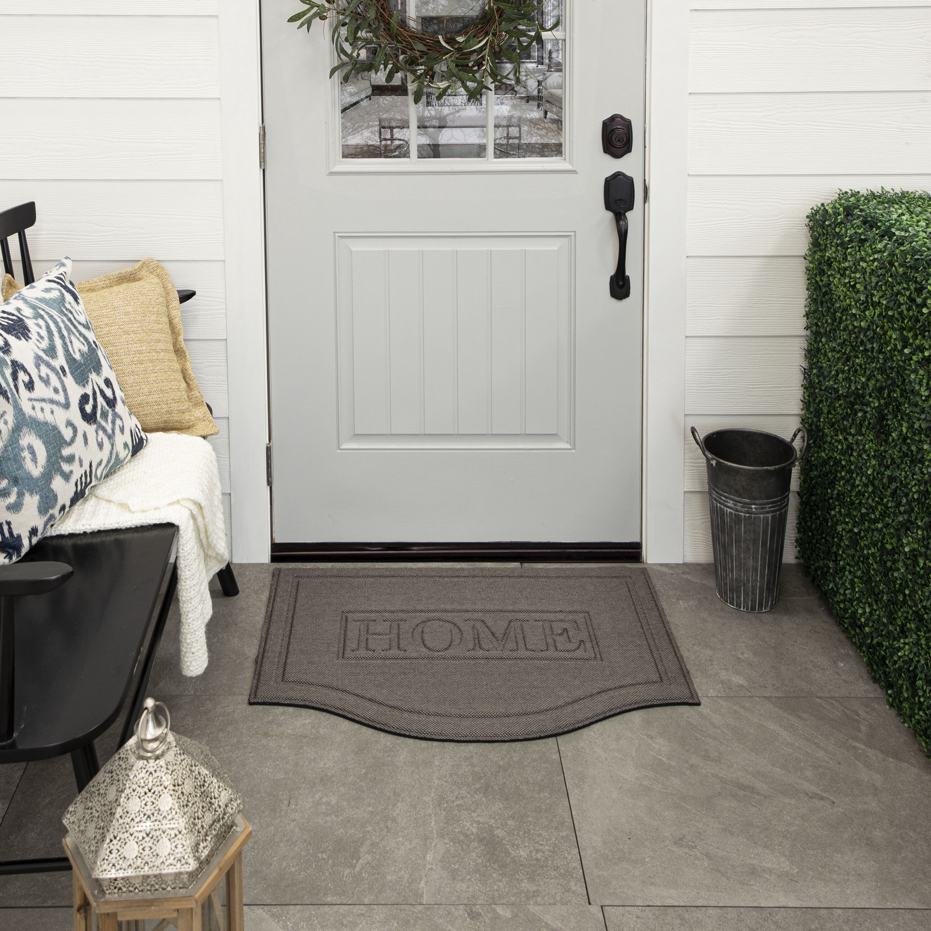 slide 1 of 6, allen + roth 24-in x 36-in Gray Non-Slip Grip Indoor or outdoor Door Mat, 1 ct