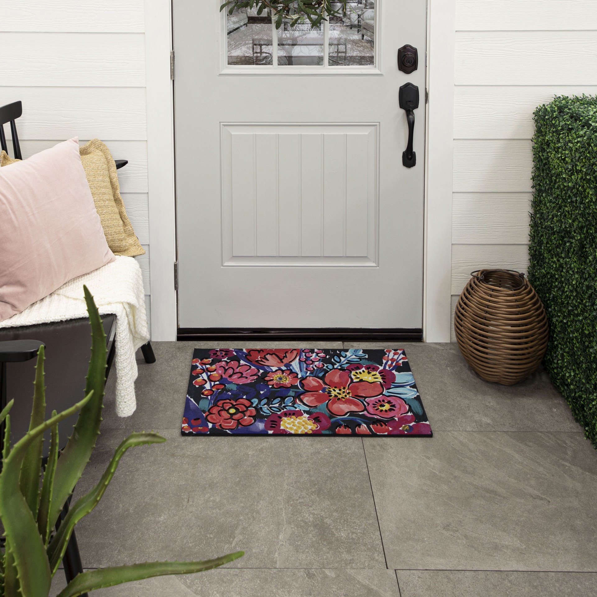 slide 4 of 6, allen + roth 18-in x 30-in Multi Non-Slip Grip Outdoor Spring Door Mat, 1 ct