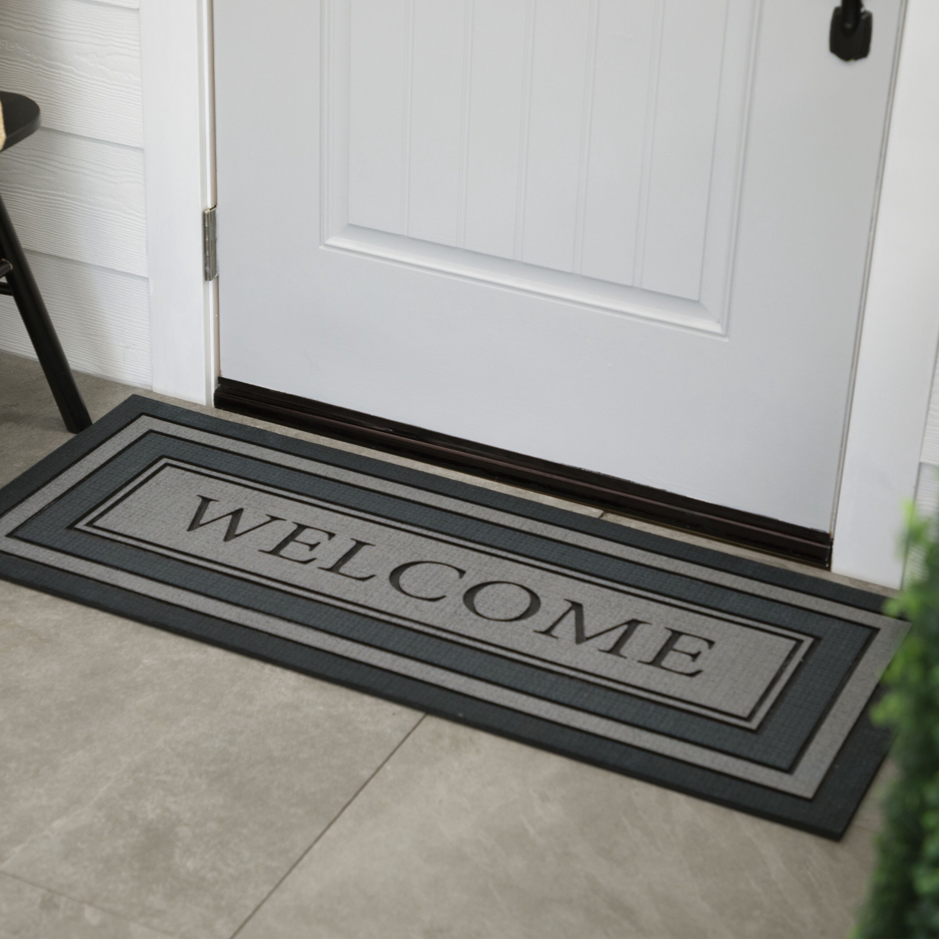 slide 5 of 6, allen + roth 19.5-in x 47-in Gray Non-Slip Grip Outdoor Door Mat, 1 ct
