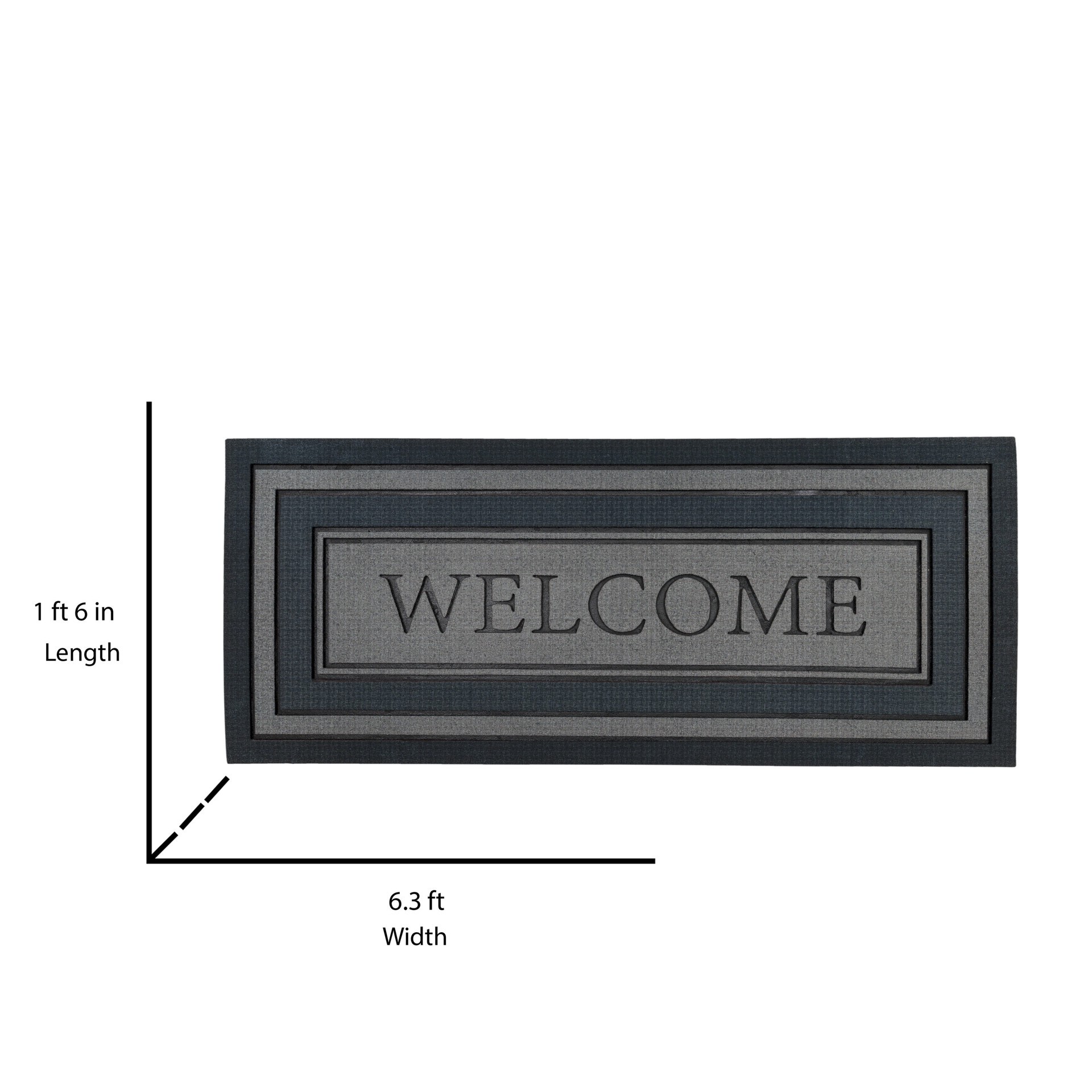 slide 6 of 6, allen + roth 19.5-in x 47-in Gray Non-Slip Grip Outdoor Door Mat, 1 ct