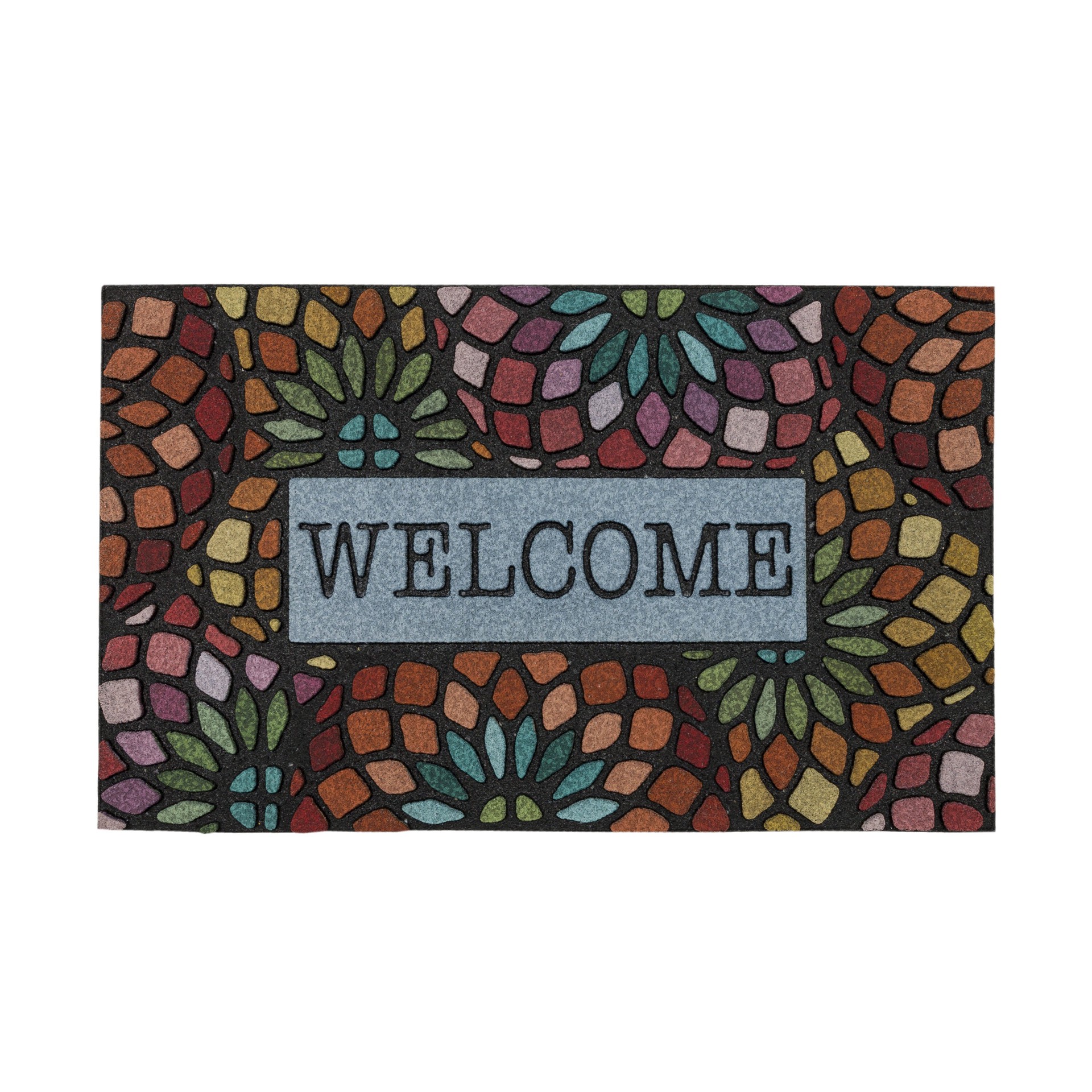 slide 1 of 6, allen + roth 18-in x 30-in Multi Non-Slip Grip Outdoor Spring Door Mat, 1 ct