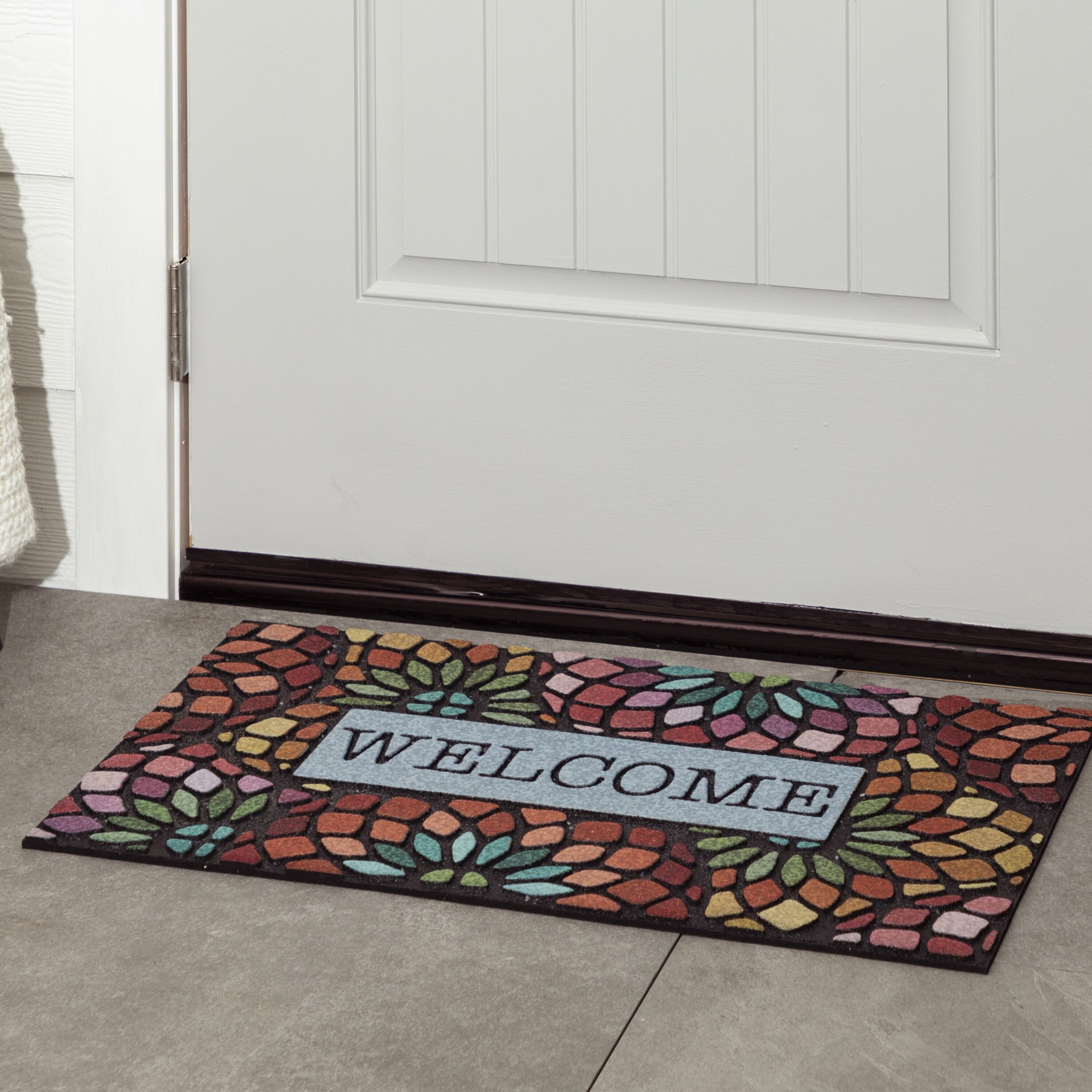slide 5 of 6, allen + roth 18-in x 30-in Multi Non-Slip Grip Outdoor Spring Door Mat, 1 ct