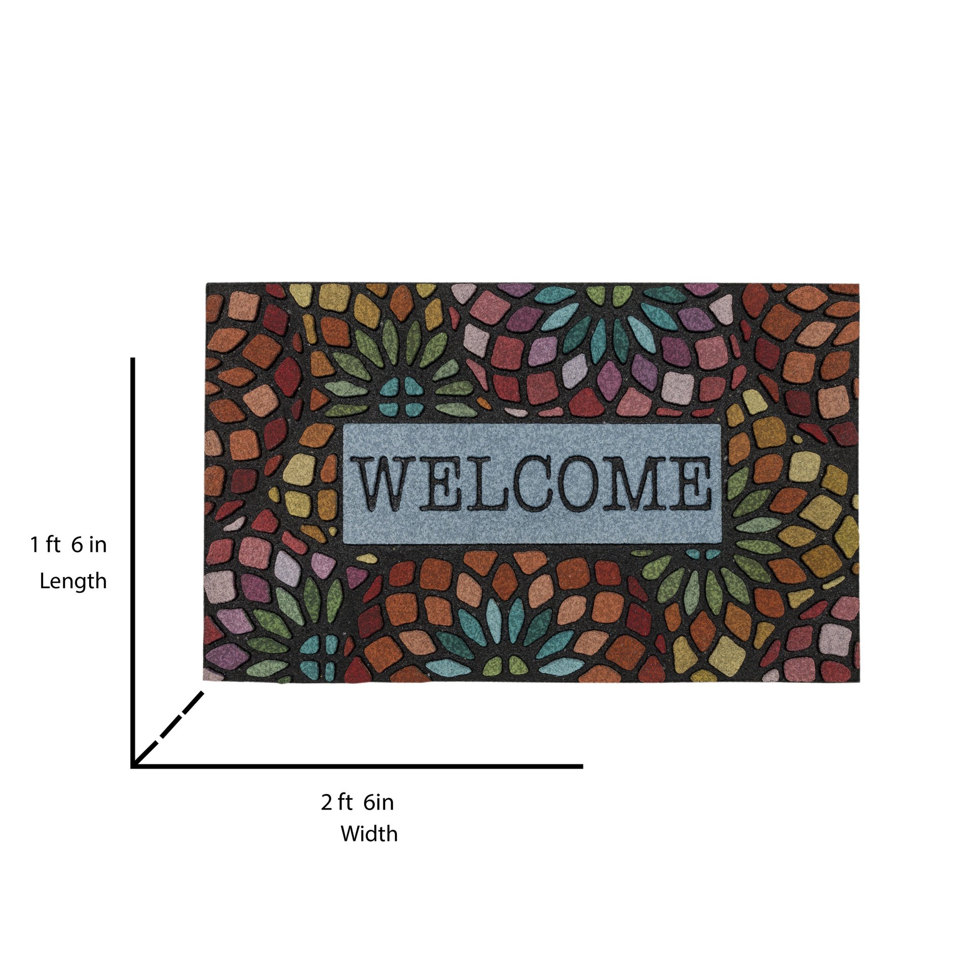 slide 6 of 6, allen + roth 18-in x 30-in Multi Non-Slip Grip Outdoor Spring Door Mat, 1 ct