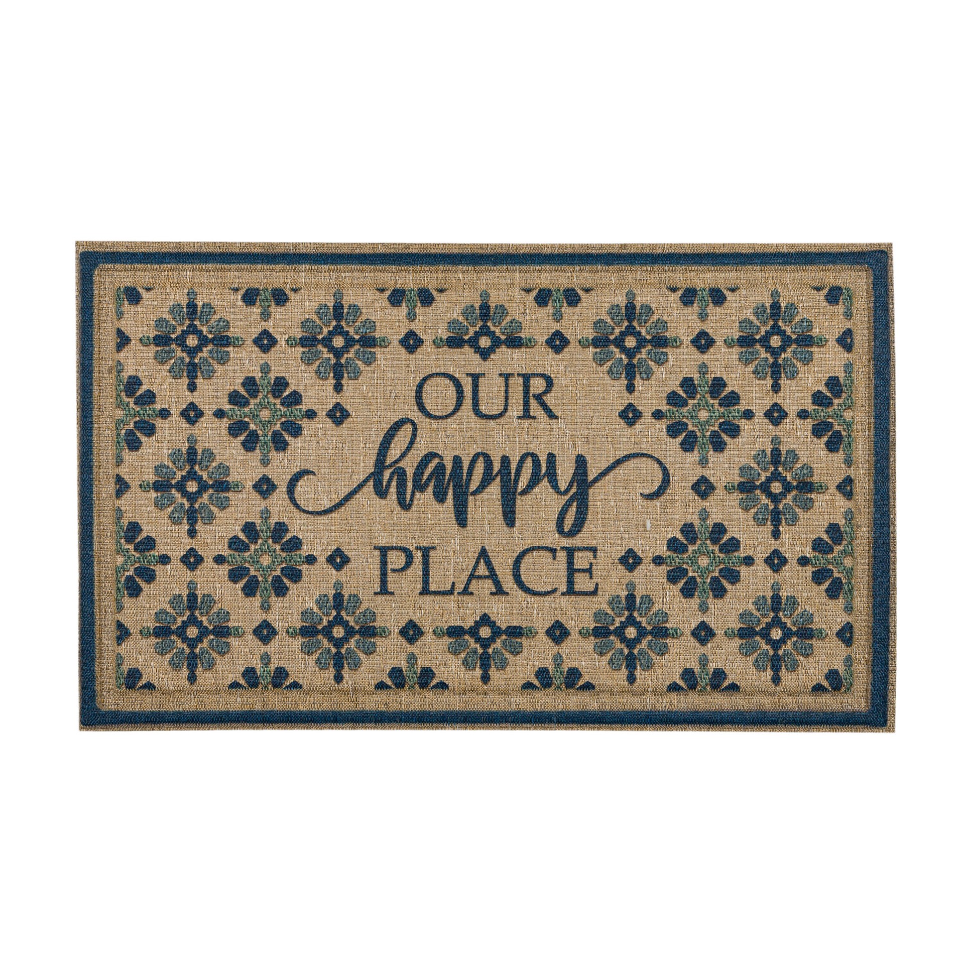 slide 5 of 6, Style Selections 18-in x 30-in Multi Polyester Non-Slip Grip Indoor or outdoor Decorative Door Mat, 1 ct