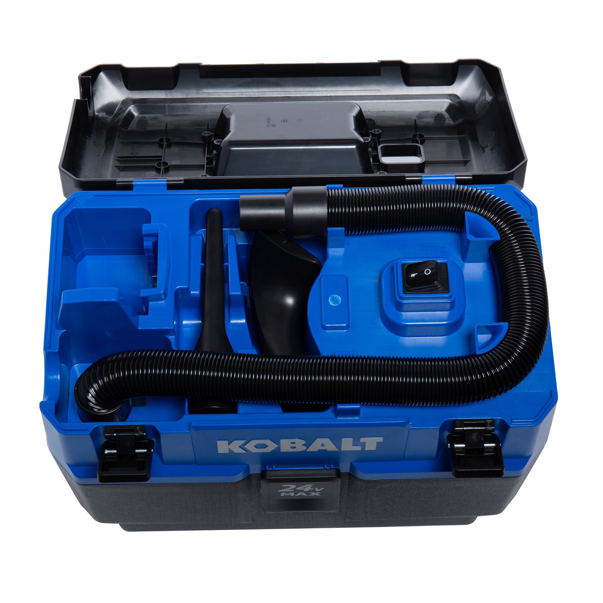slide 3 of 6, Kobalt 24-volt 3-Gallon 1 HP Cordless Wet/Dry Shop Vacuum with Accessories Included (Battery Not Included), 1 ct