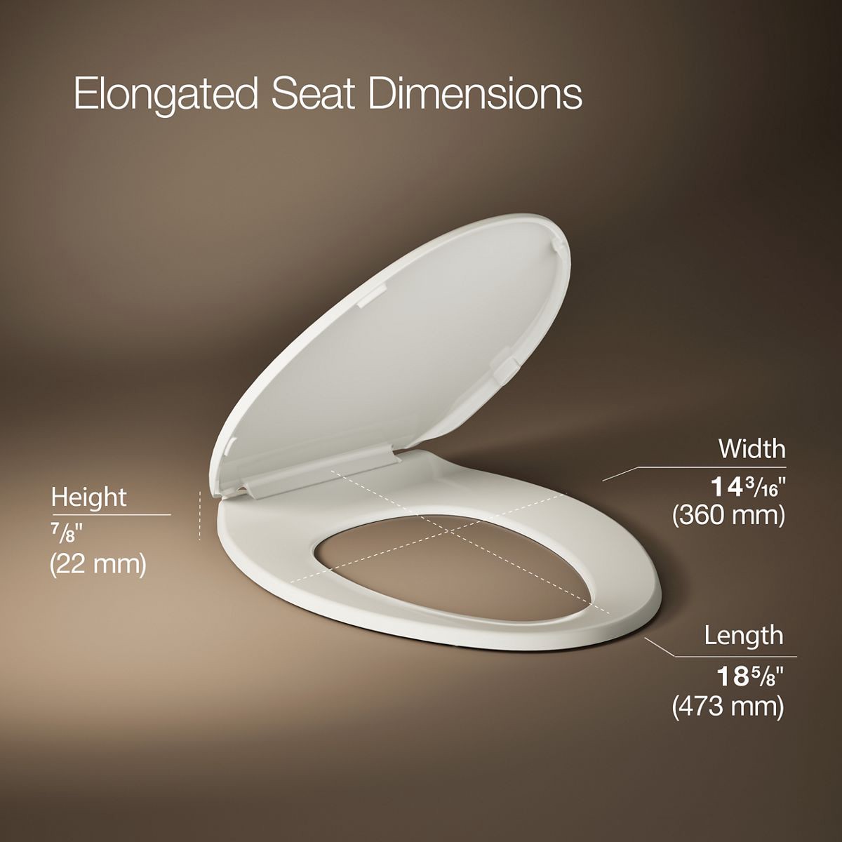 slide 3 of 6, KOHLER Brevia Plastic Biscuit Elongated Soft Close Toilet Seat, 1 ct
