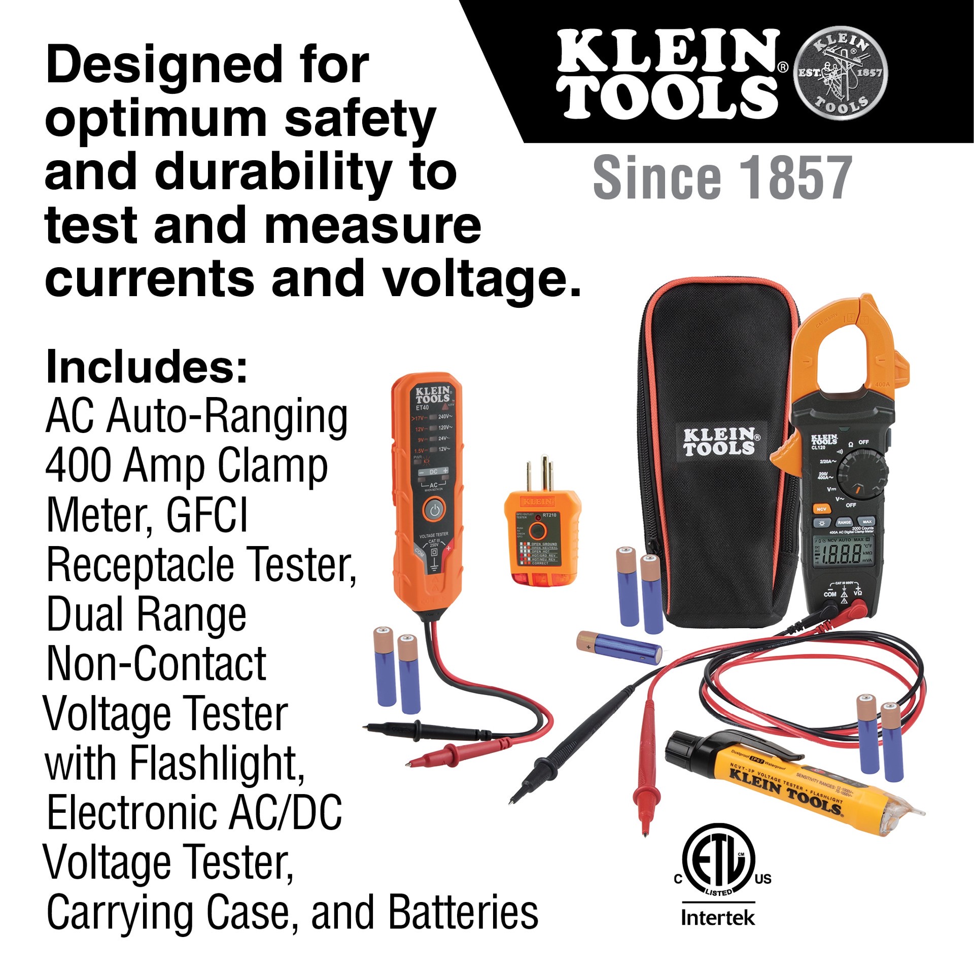 slide 2 of 6, Klein Tools Premium Clamp Meter Electrical Test Kit, 1 ct