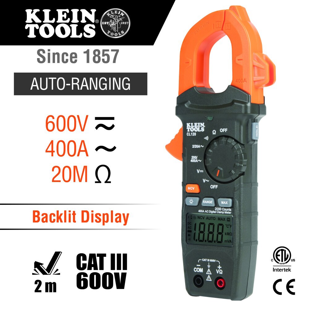 slide 3 of 6, Klein Tools Premium Clamp Meter Electrical Test Kit, 1 ct