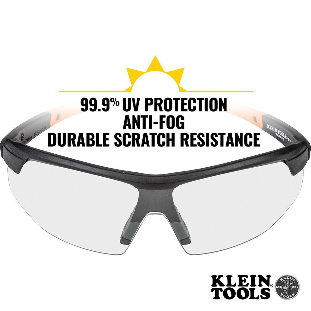slide 3 of 6, Klein Tools Standard Safety Glasses, Clear Lens, 1 ct