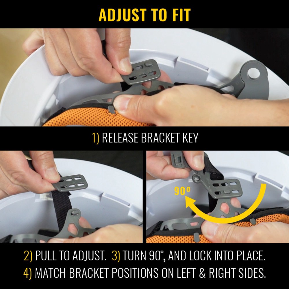 slide 4 of 6, Klein Tools Hard Hat, Vented, Full Brim with Headlamp, White, 1 ct