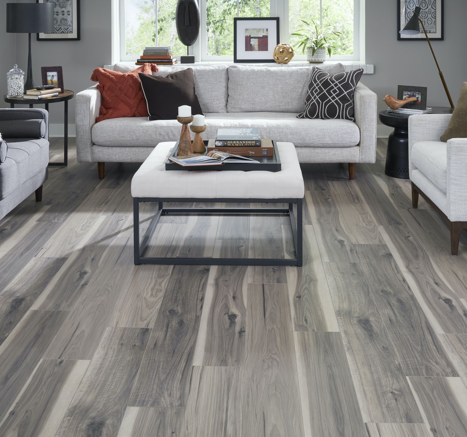 slide 2 of 6, STAINMASTER PetProtect Nayatt Point Hickory 12-mm T x 7-1/2-in W x 50-in L Waterproof Laminate Wood Flooring ( 23.69-sq ft / Carton ), 1 ct