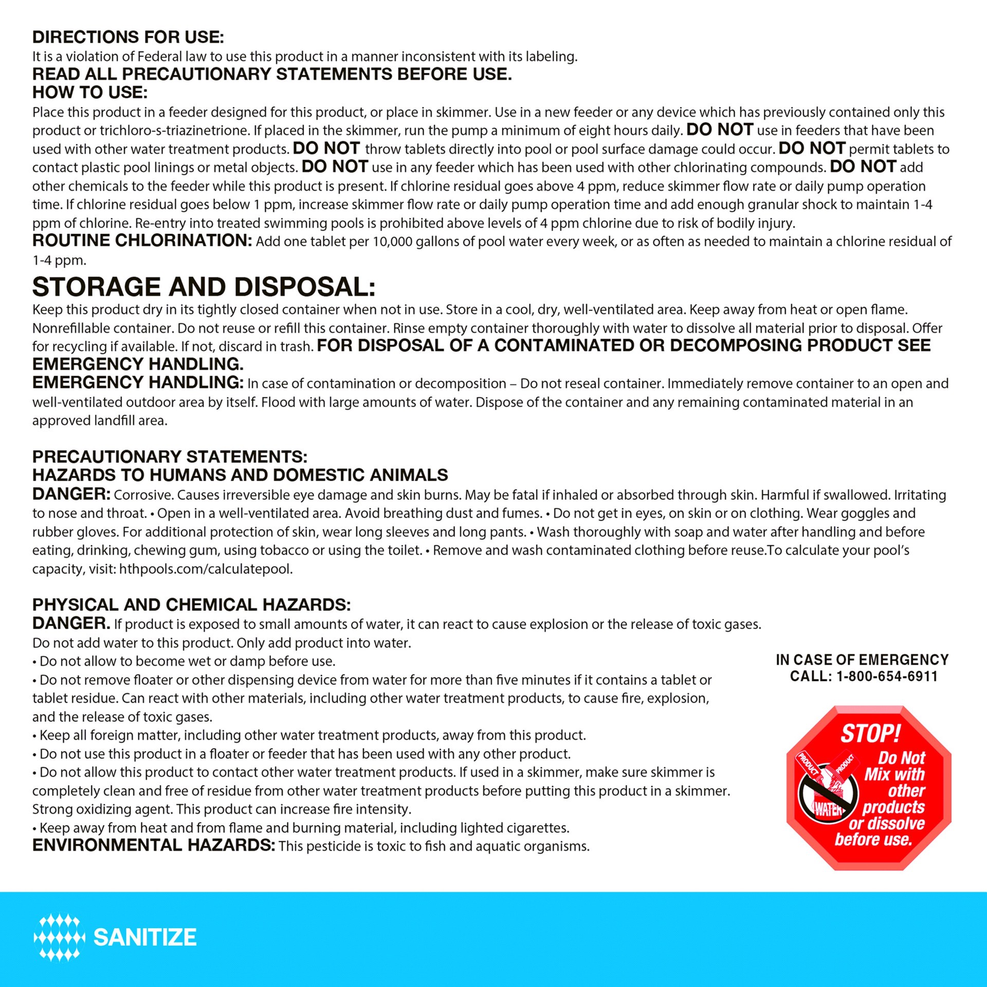 slide 2 of 6, HTH Swimming Pool Advanced Chlorine 0.5 Pound(s) Bag 3-in Tablets Chlorine, 1 ct