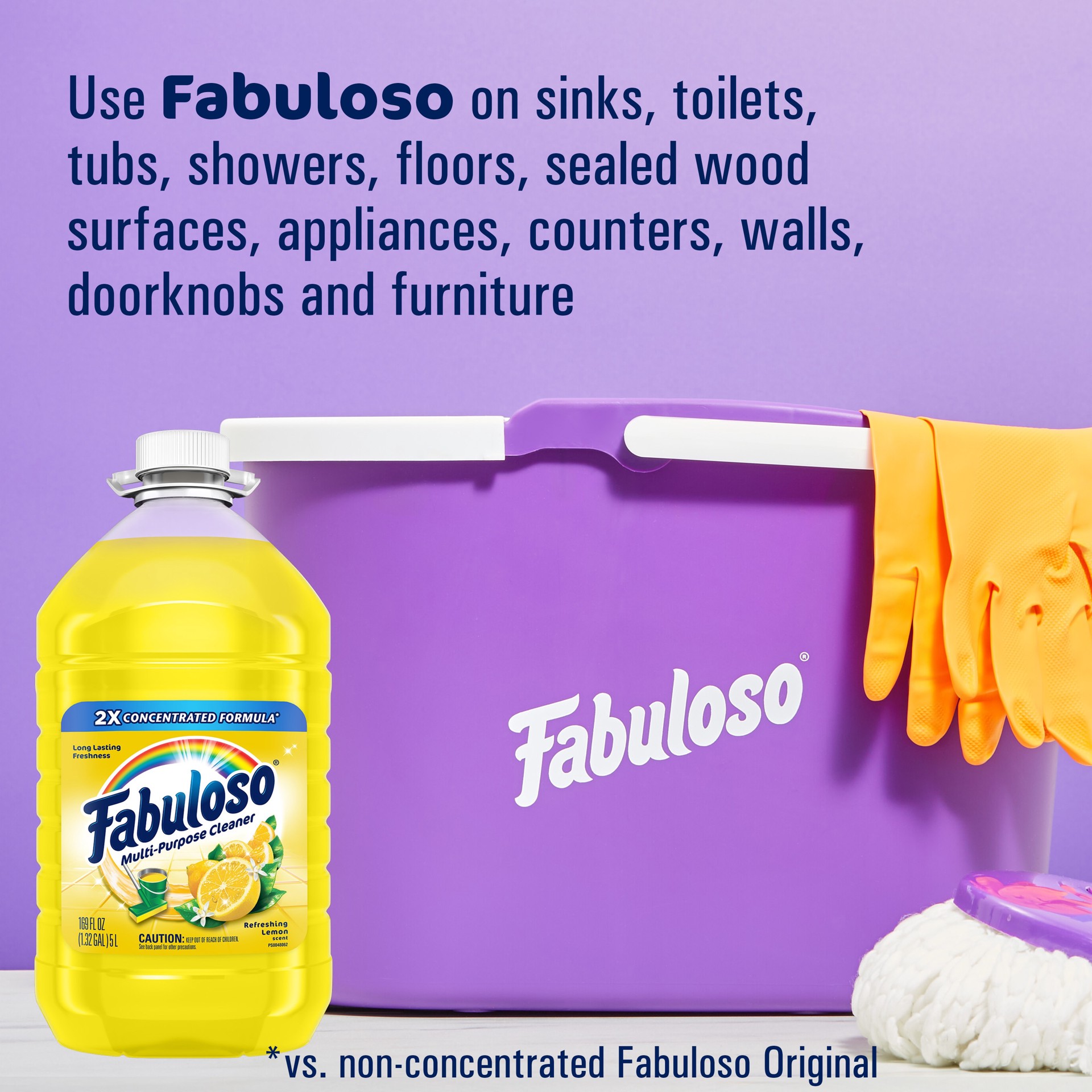 slide 6 of 6, Fabuloso 169 -oz Lemon Liquid All-Purpose Cleaner, 1 ct