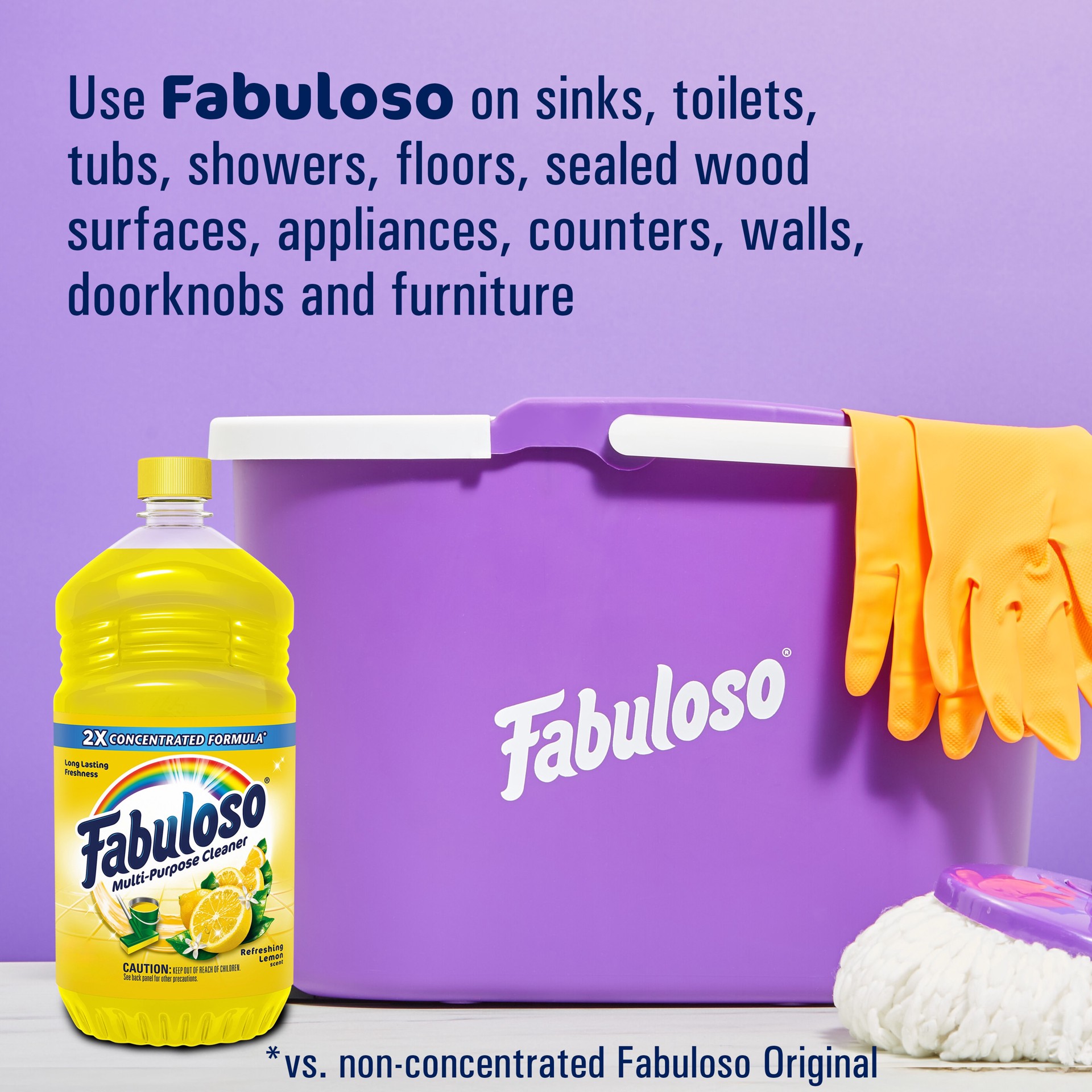 slide 6 of 6, Fabuloso 56 -oz Lemon Liquid All-Purpose Cleaner, 1 ct