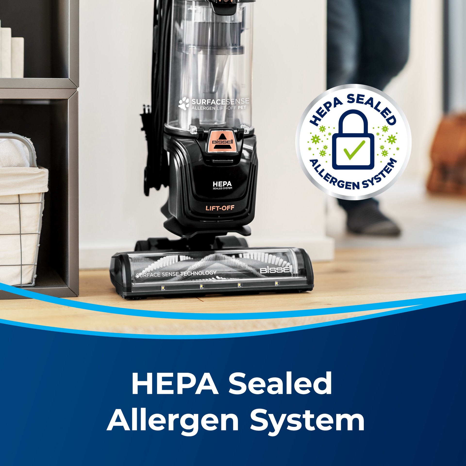 slide 4 of 6, BISSELL SurfaceSense Lift Off Bagless Pet Upright Vacuum Cleaner with HEPA Filter, 1 ct