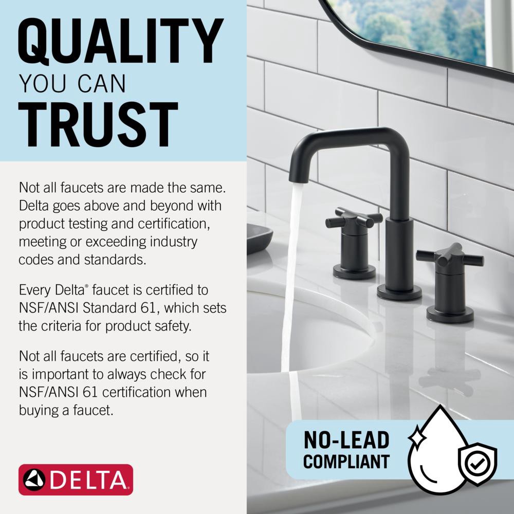 slide 6 of 6, Delta Knoxville Matte Black Widespread 2-handle WaterSense Mid-arc Residential Handle Bathroom Sink Faucet with Drain, 1 ct