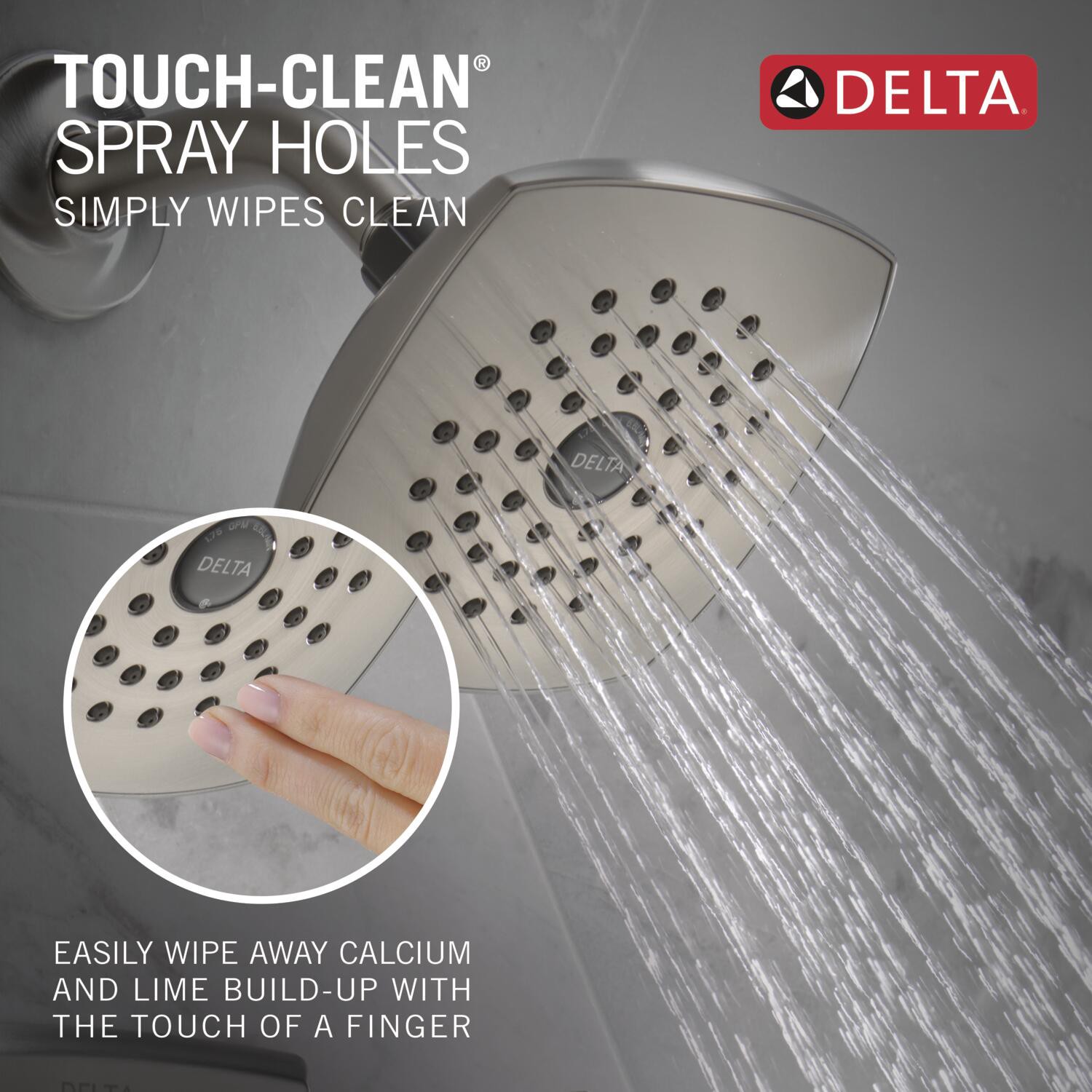 slide 5 of 6, Delta Knoxville Brushed Nickel 1-handle 5.25-in Square Bathtub and shower Faucet with Valve (Single Function), 1 ct