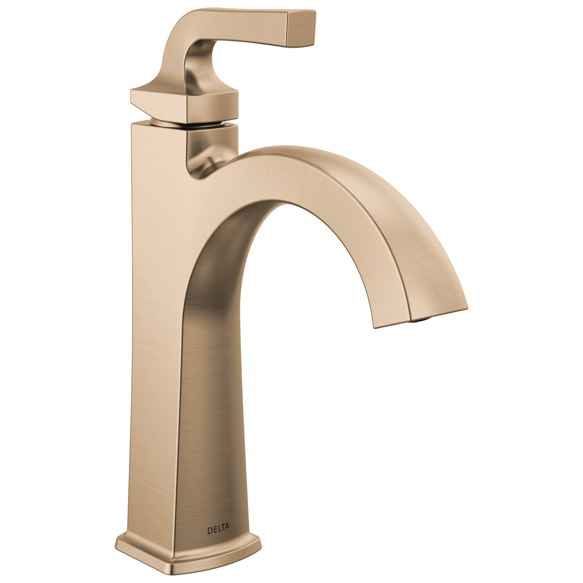 slide 1 of 6, Delta Knoxville Champagne Bronze Single hole 1-handle WaterSense Mid-arc Residential Handle Bathroom Sink Faucet with Drain with Deck Plate, 1 ct