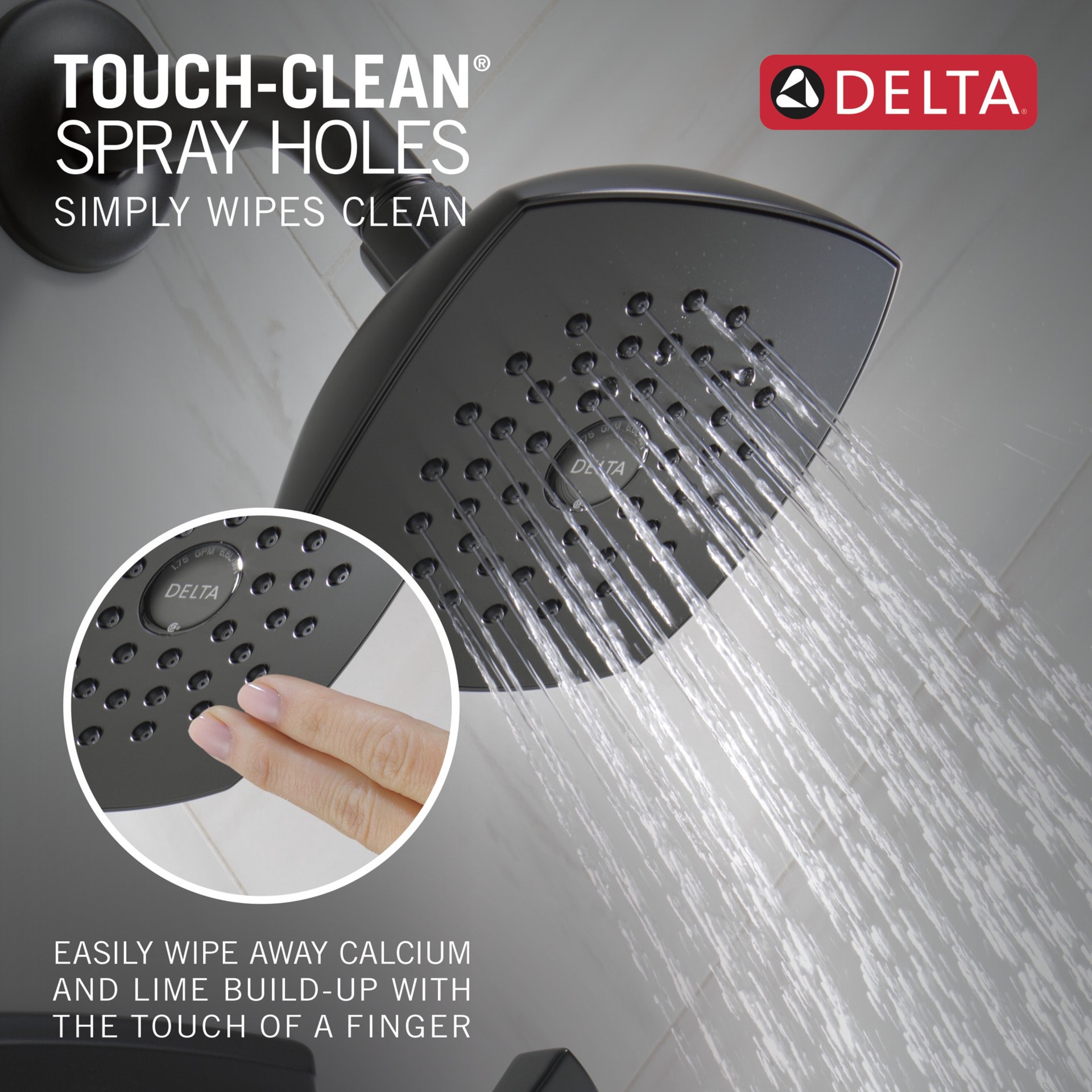 slide 5 of 6, Delta Knoxville Matte Black 1-handle 5.25-in Square Bathtub and shower Faucet with Valve (Single Function), 1 ct