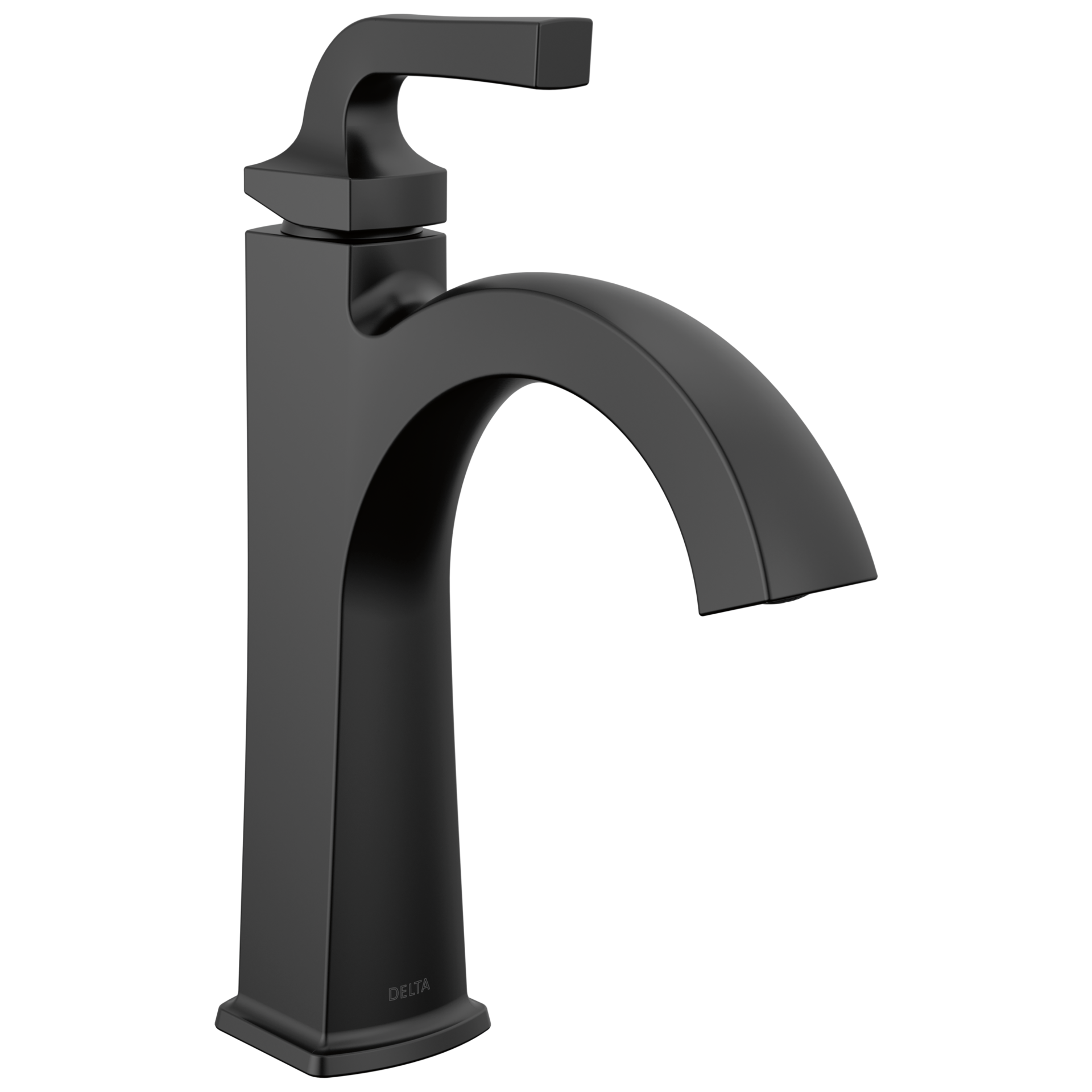 slide 1 of 6, Delta Knoxville Matte Black Single hole 1-handle WaterSense Mid-arc Residential Handle Bathroom Sink Faucet with Drain with Deck Plate, 1 ct