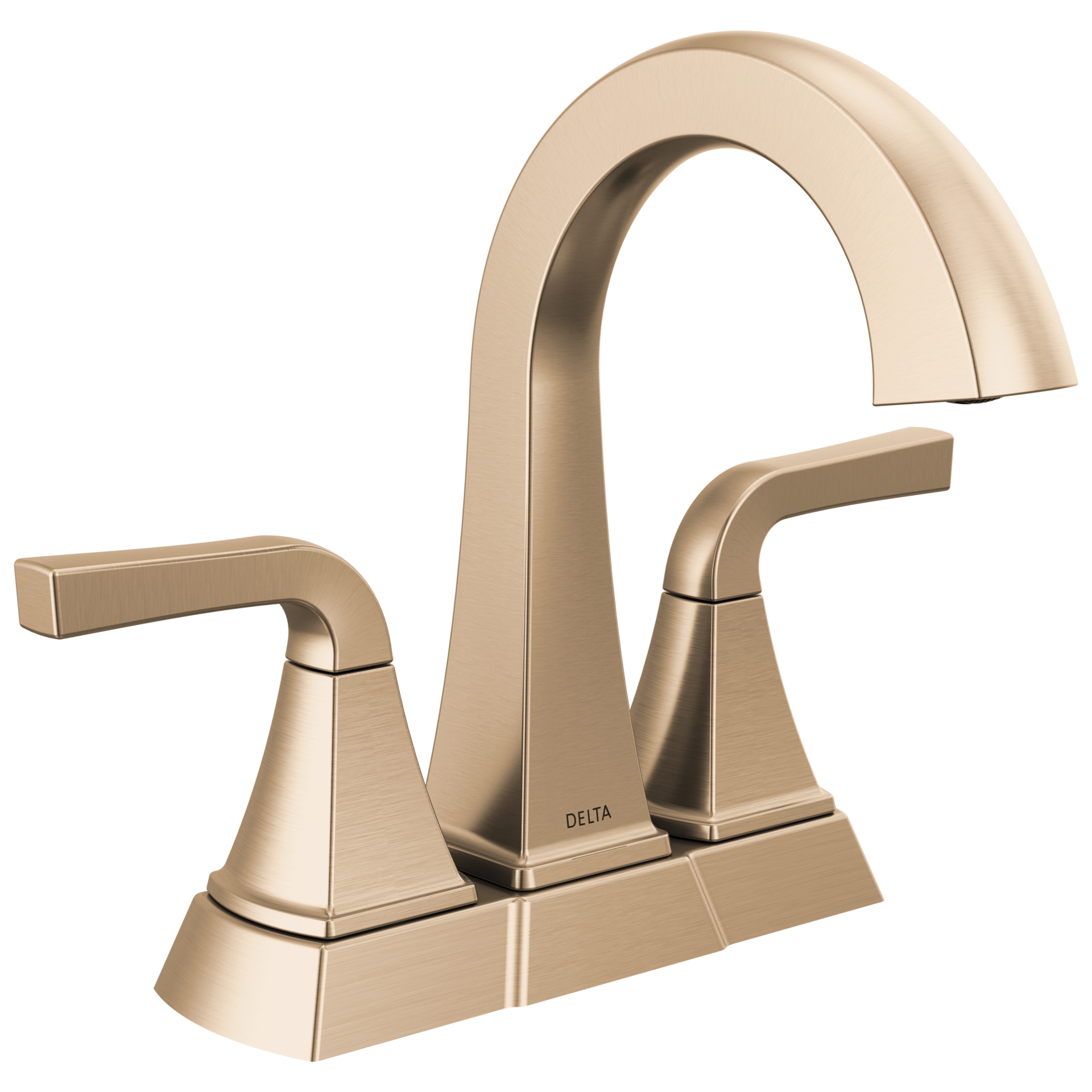 slide 1 of 6, Delta Knoxville Gold Champagne Bronze 4-in centerset 2-handle WaterSense Mid-arc Residential Handle Bathroom Sink Faucet with Drain, 1 ct