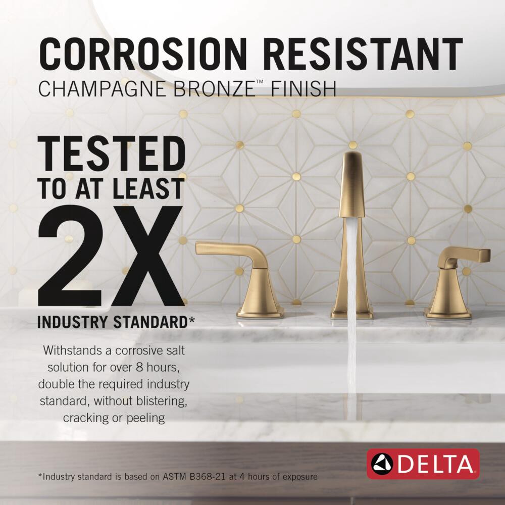 slide 2 of 6, Delta Knoxville Champagne Bronze Widespread 2-handle WaterSense Mid-arc Residential Handle Bathroom Sink Faucet with Drain, 1 ct