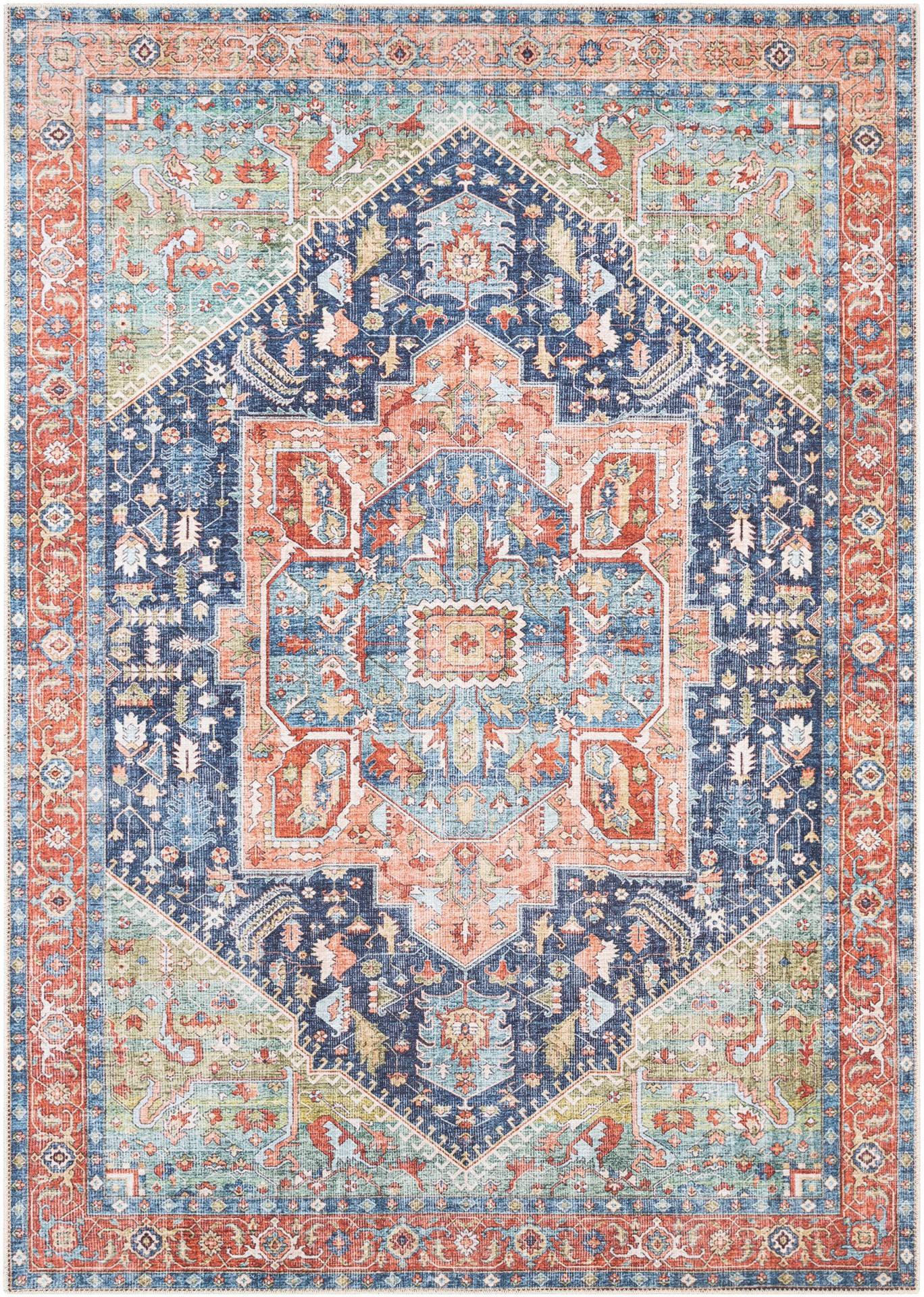 slide 2 of 6, Surya Washable Jewel Medallion 2 X 8 (ft) Indoor Medallion Runner Rug, 1 ct