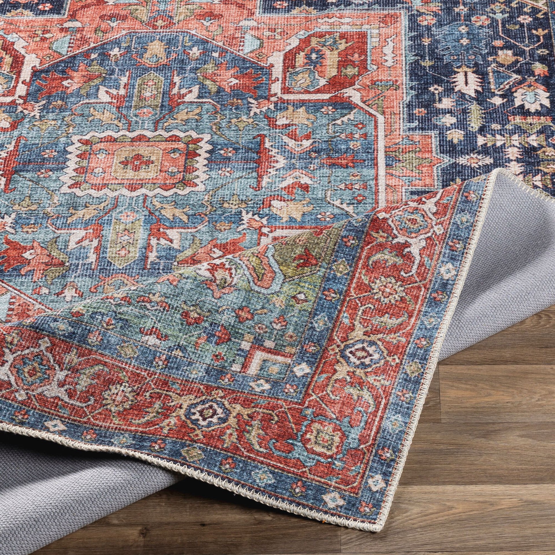 slide 3 of 6, Surya Washable Jewel Medallion 2 X 8 (ft) Indoor Medallion Runner Rug, 1 ct