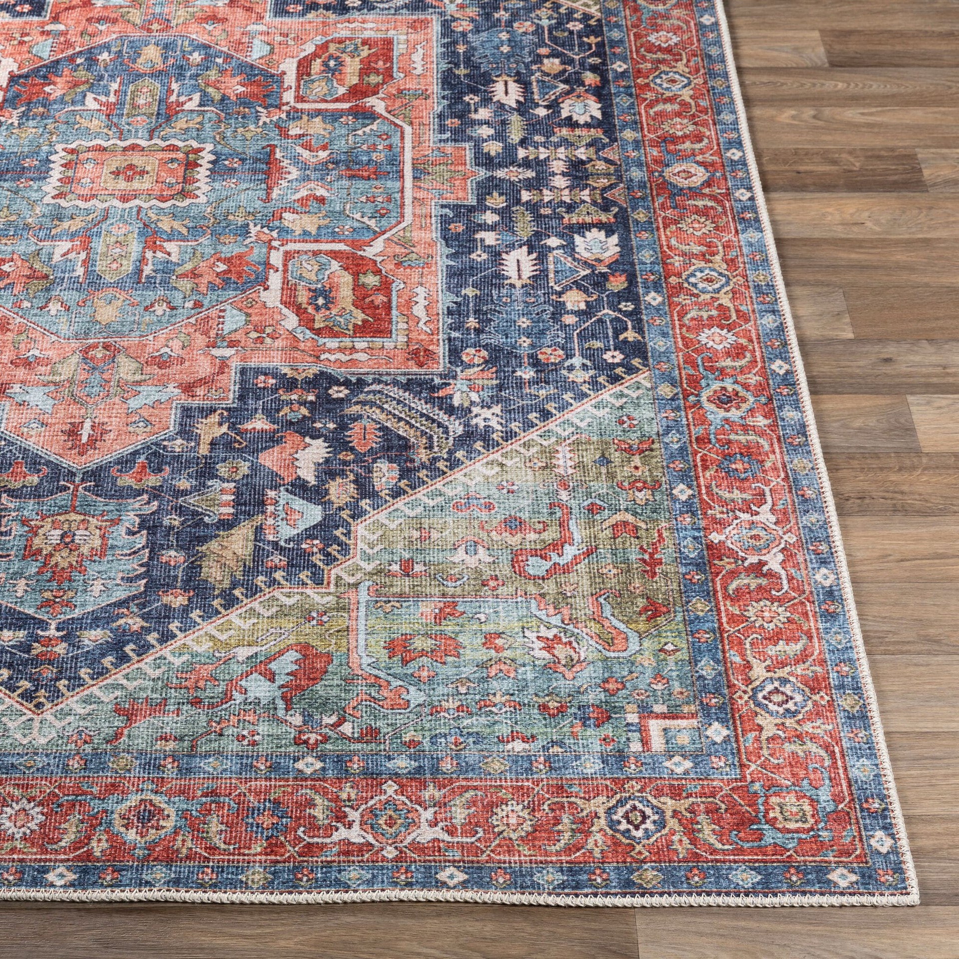 slide 4 of 6, Surya Washable Jewel Medallion 2 X 8 (ft) Indoor Medallion Runner Rug, 1 ct