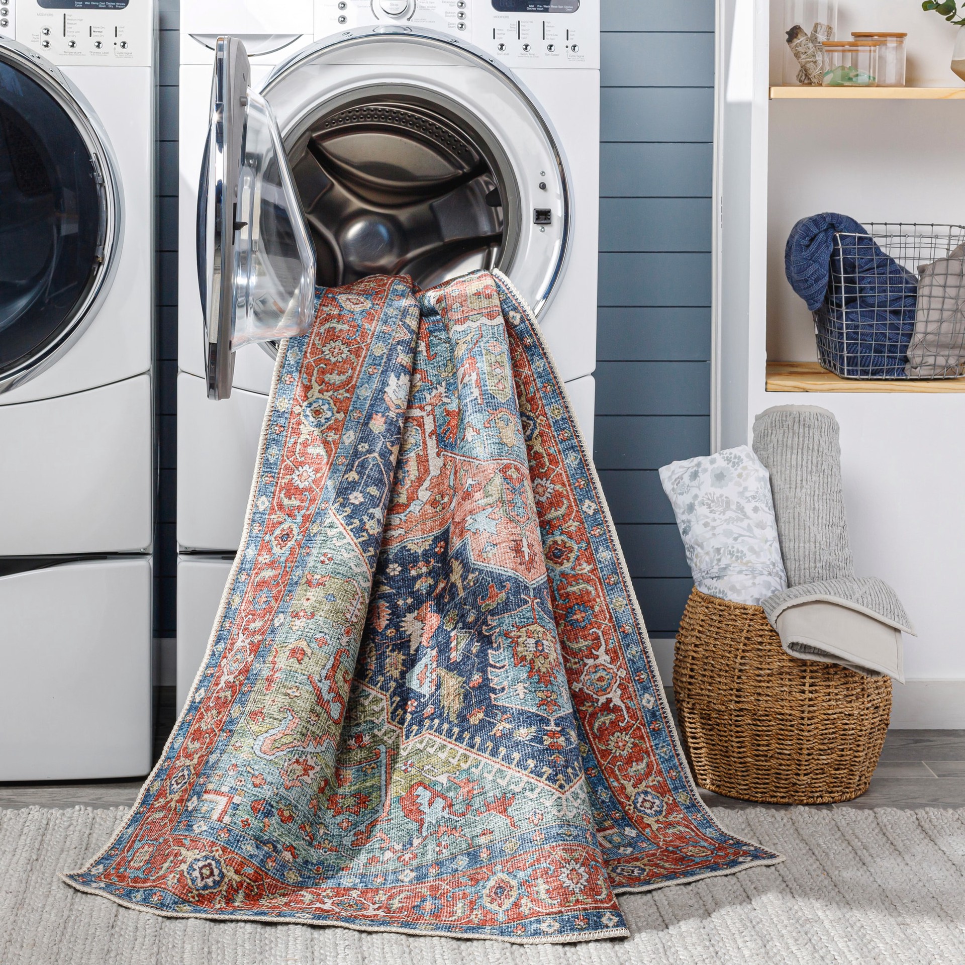 slide 6 of 6, Surya Washable Jewel Medallion 2 X 8 (ft) Indoor Medallion Runner Rug, 1 ct