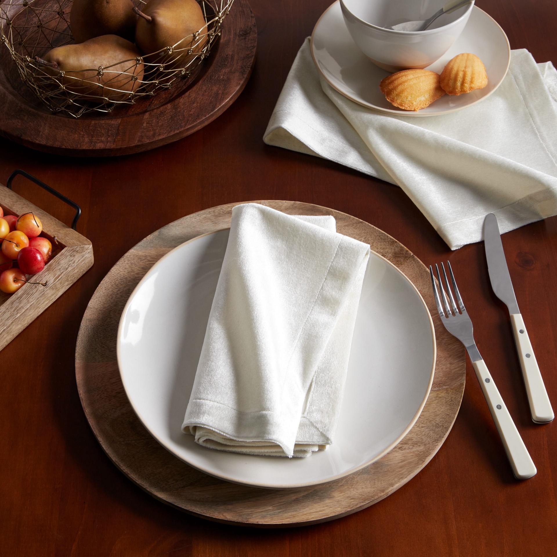 slide 3 of 4, allen + roth Ivory Polyester Square Napkin(s), 1 ct