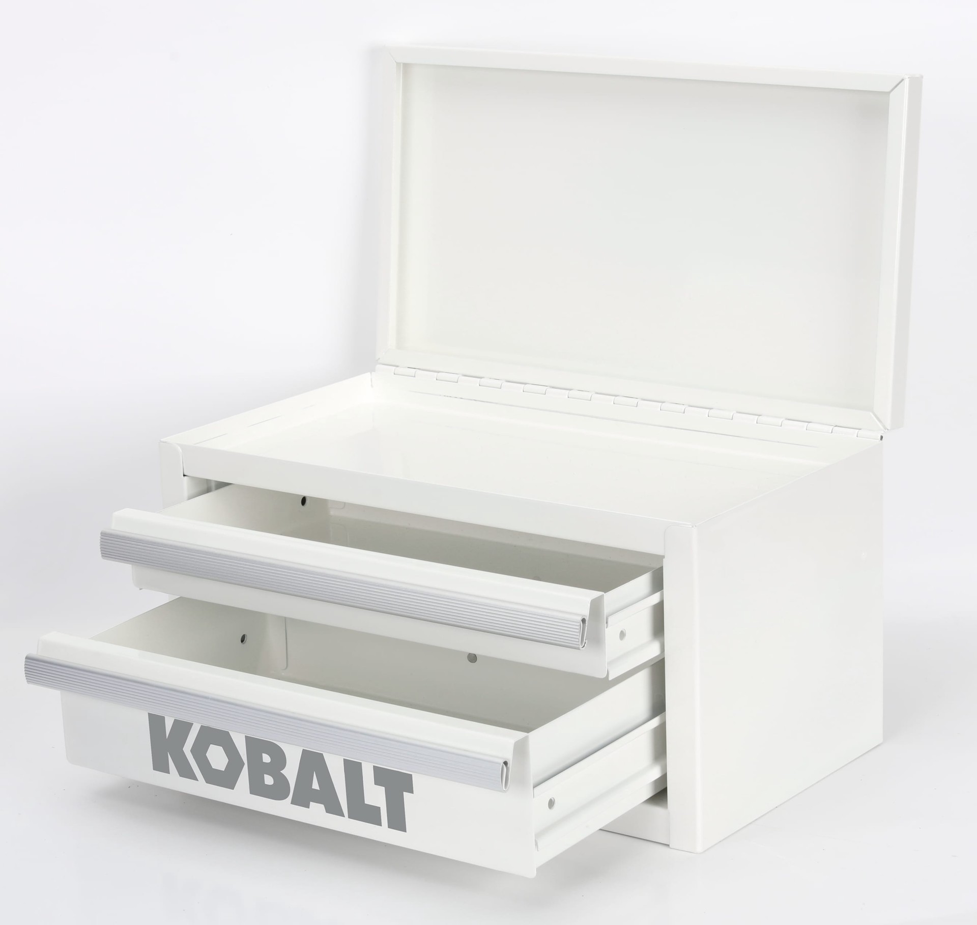 slide 2 of 6, Kobalt Portable Mini Toolbox 10.83-in W x 5.91-in H x 5.91-in D 2 -Drawer White Steel Tool Box, 1 ct