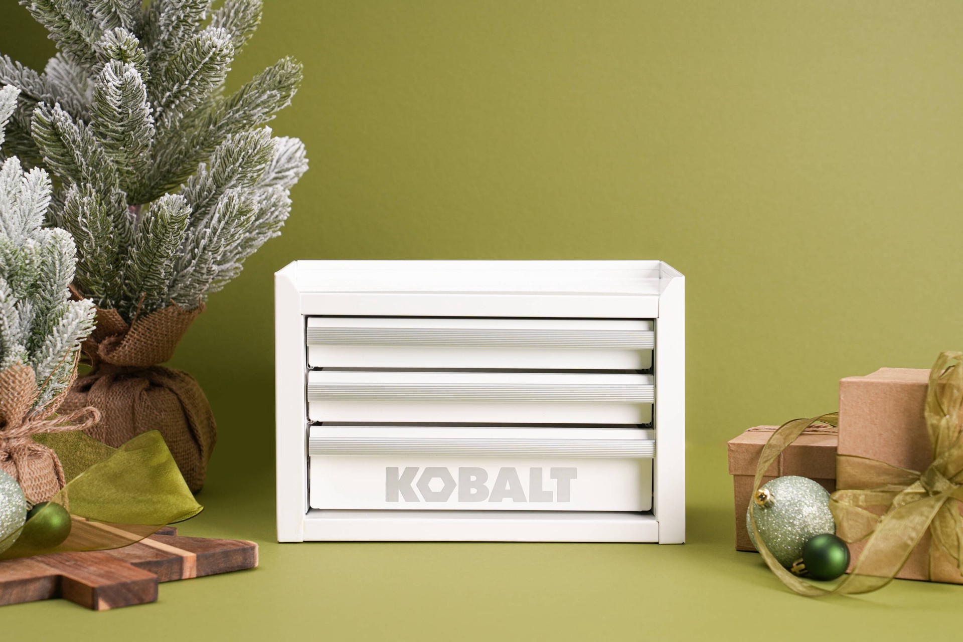 slide 5 of 6, Kobalt Portable Mini Toolbox 10.83-in W x 5.91-in H x 5.91-in D 2 -Drawer White Steel Tool Box, 1 ct