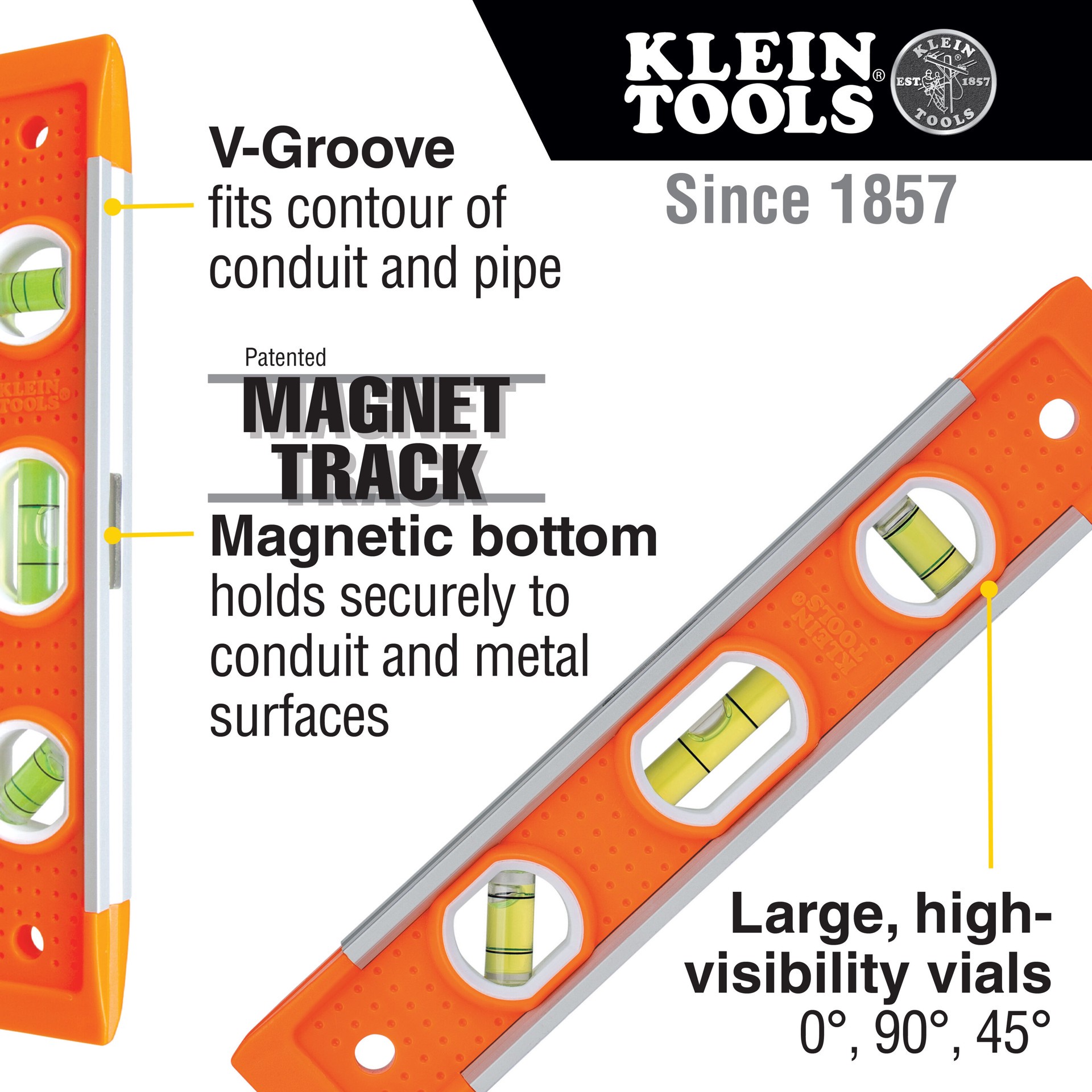 slide 2 of 6, Klein Tools Torpedo Level, 3 Vial, 9-Inch, 1 ct